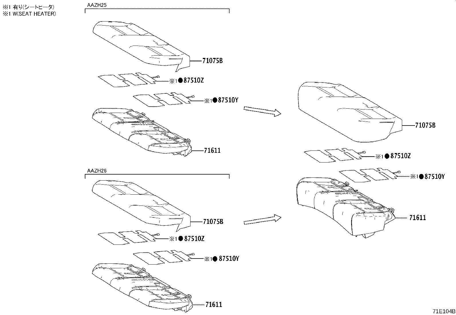 Toyota 71033-42030 LEG SUB-ASSY, REAR SEAT CUSHION