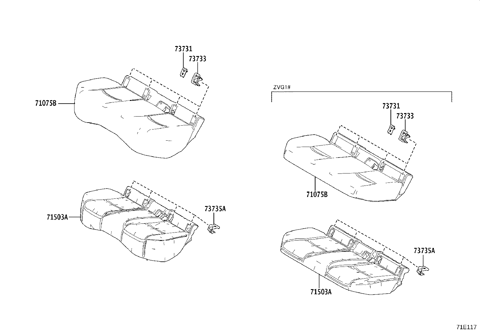 71503-16250 PAD SUB-ASSY, REAR SEAT CUSHION product image