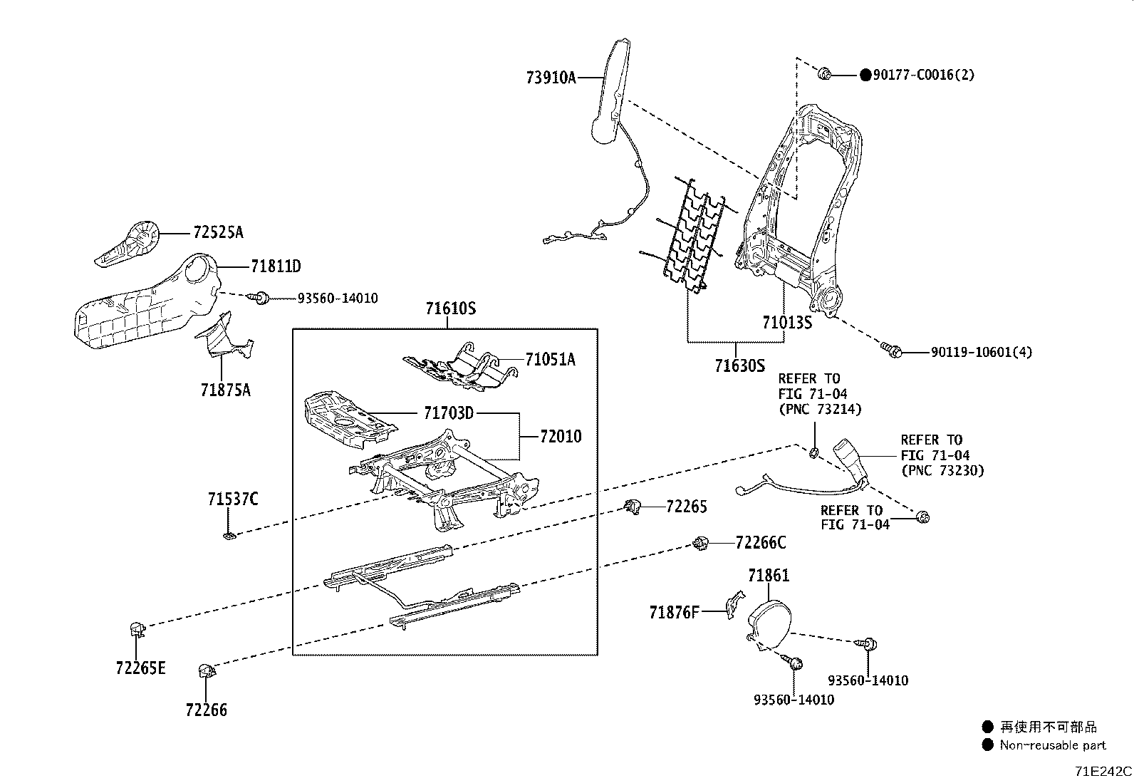 71053-0R040 SPRING SUB-ASSY, FRONT SEAT BACK, RH product image