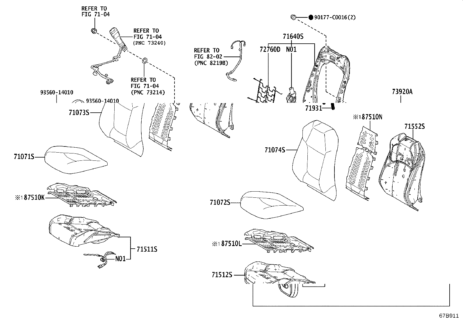 71053-0R040 SPRING SUB-ASSY, FRONT SEAT BACK, RH product image