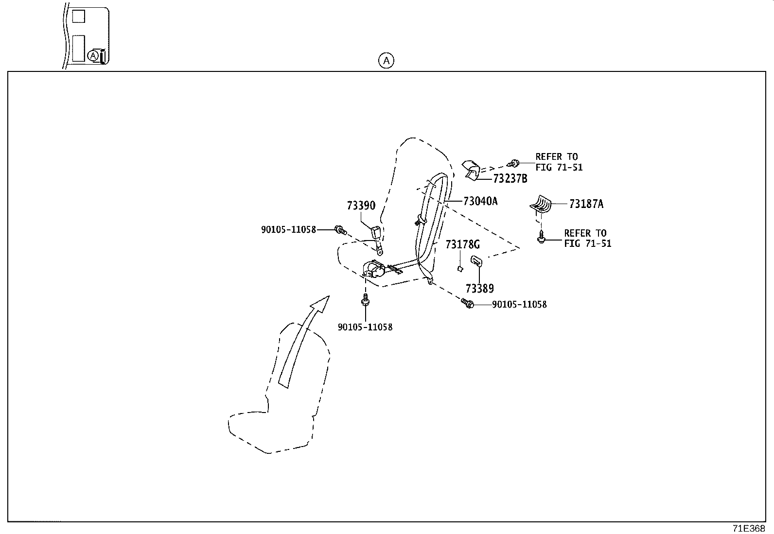 73178-36060-C0 CAP, SEAT BELT ANCHOR COVER product image