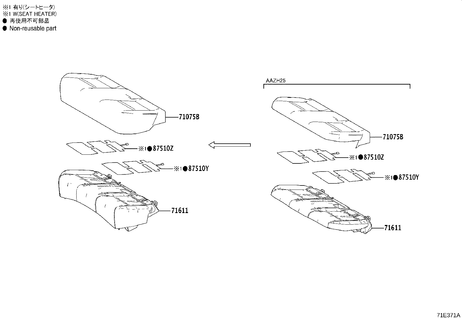 Toyota 71305-F6010 HINGE SUB-ASSY, REAR SEAT BACK, CENTER
