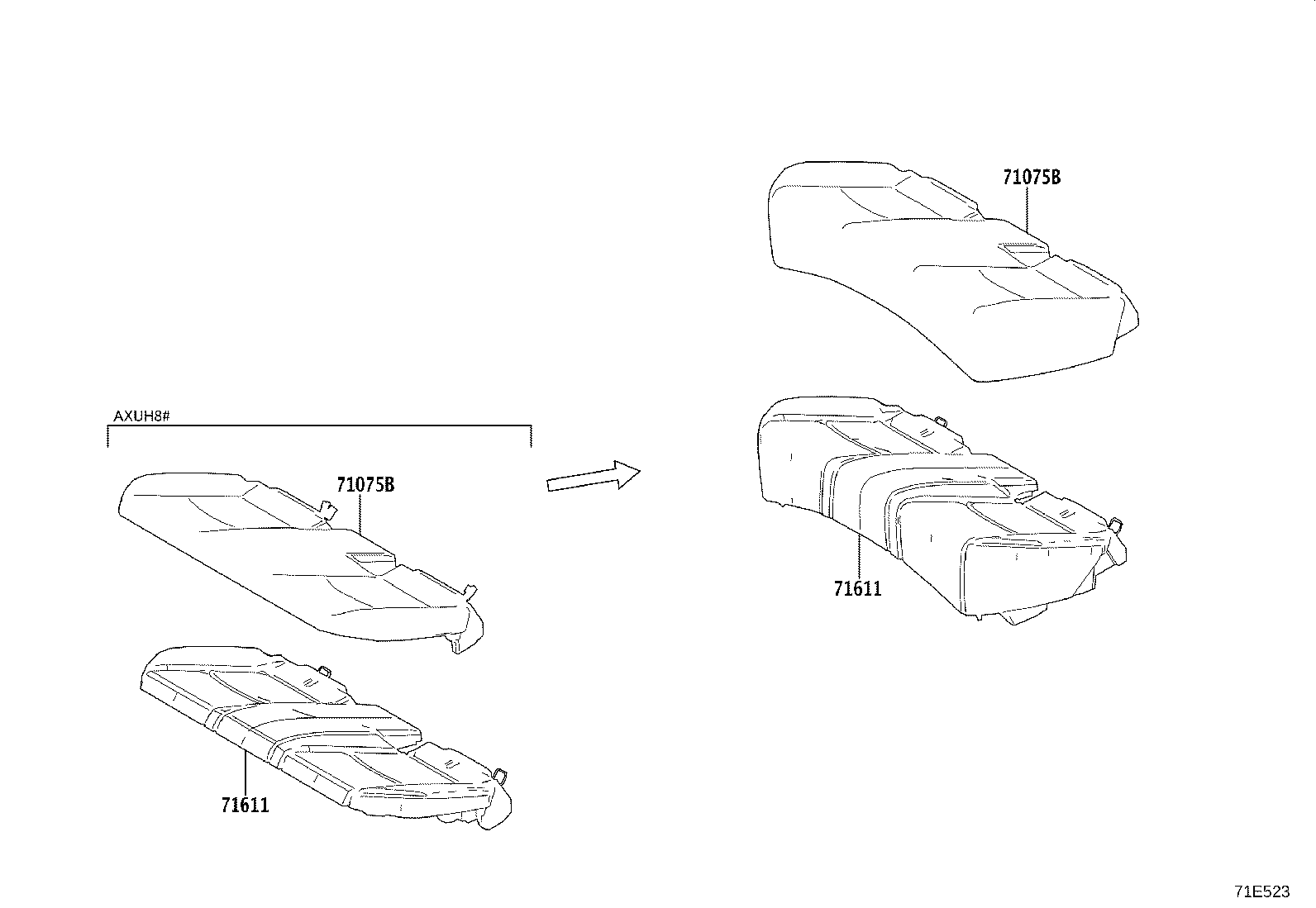 71033-0R030 LEG SUB-ASSY, REAR SEAT CUSHION product image