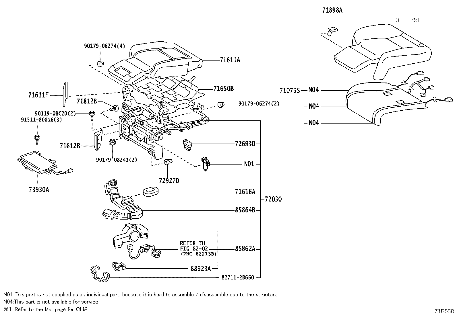 71660-50100 SPRING ASSY, REAR SEAT CUSHION, LH product image
