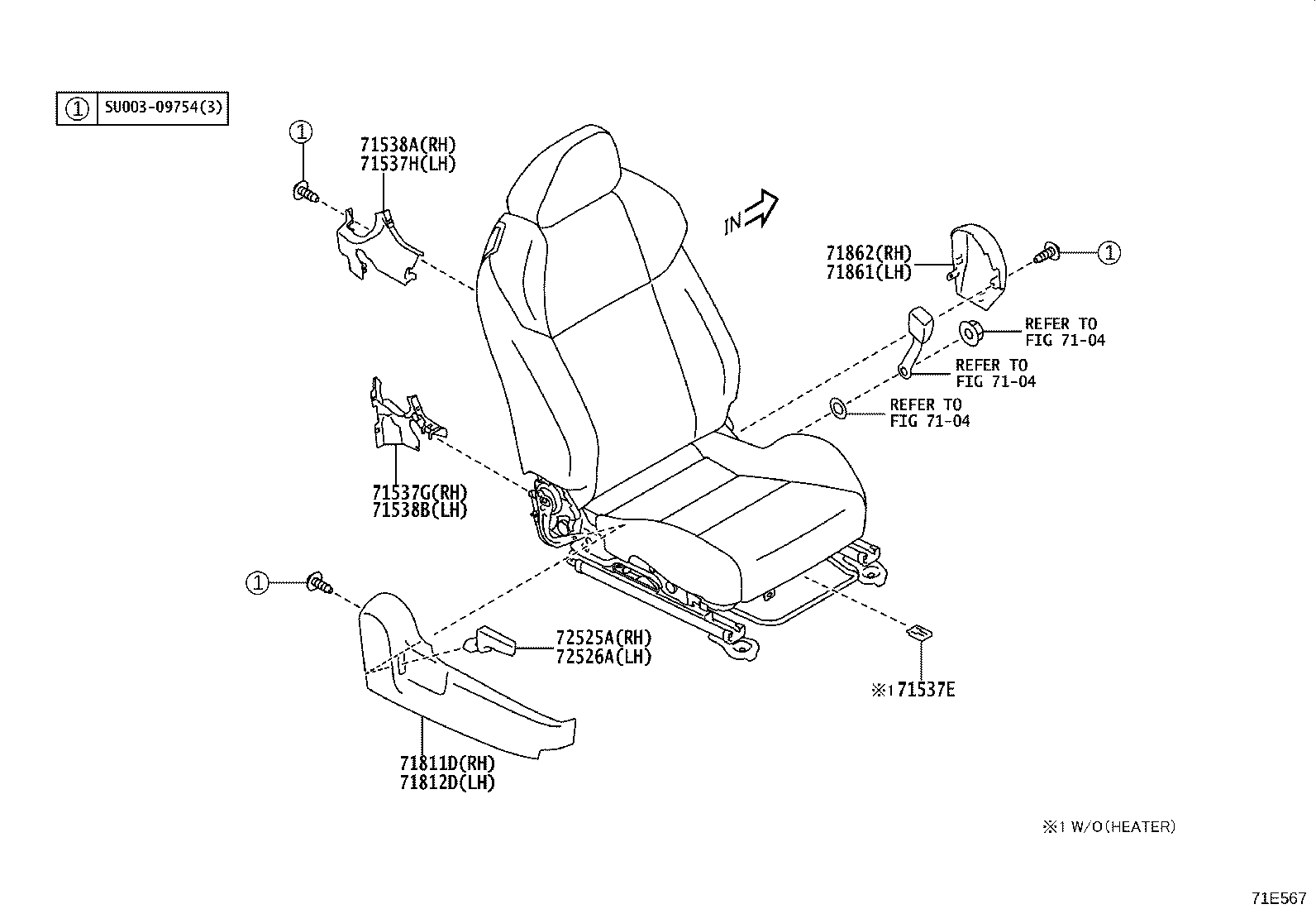 SU003-09934 PAD, FRONT SEAT CUSHION, RH(FOR SEPARATE TYPE) product image