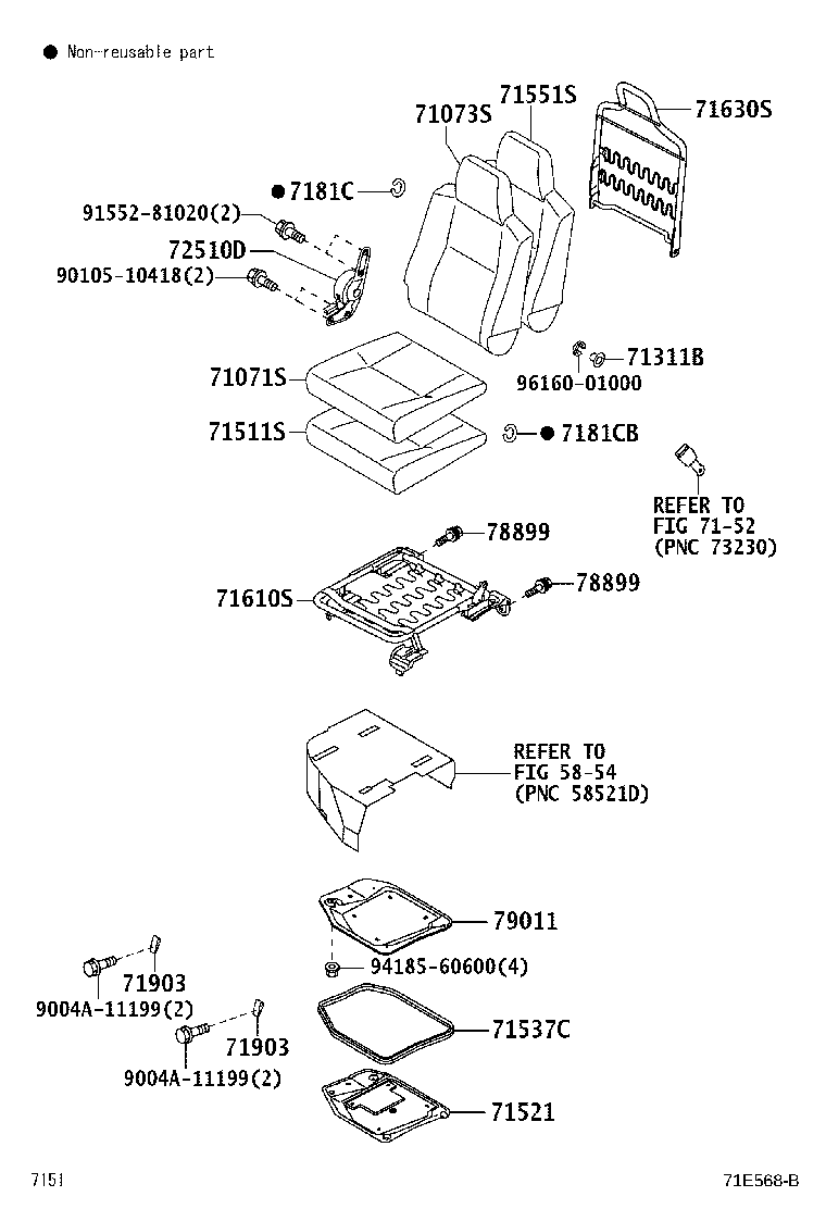 58435-BZ030 PROTECTOR, FRONT SEAT CUSHION EDGE, RH product image