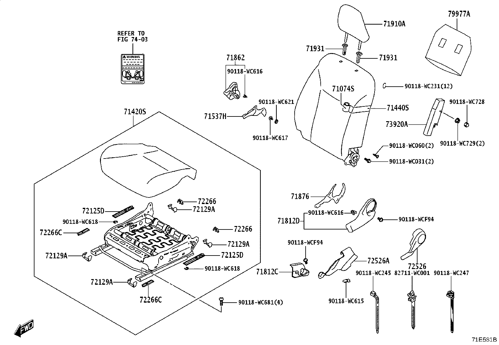 71811-WC002 SHIELD, FRONT SEAT CUSHION, RH product image