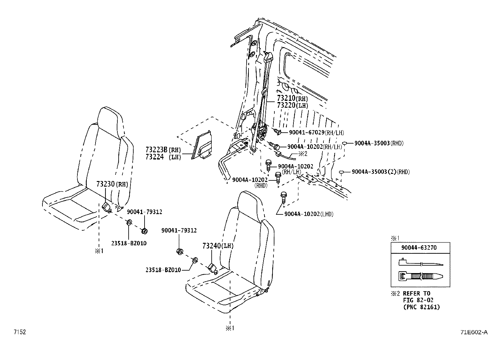 73223-BZ030-B0 COVER, REAR SEAT BELT RETRACTOR, RH product image