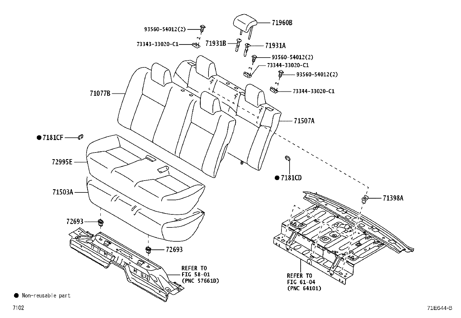 71033-BZ100 LEG SUB-ASSY, REAR SEAT CUSHION product image