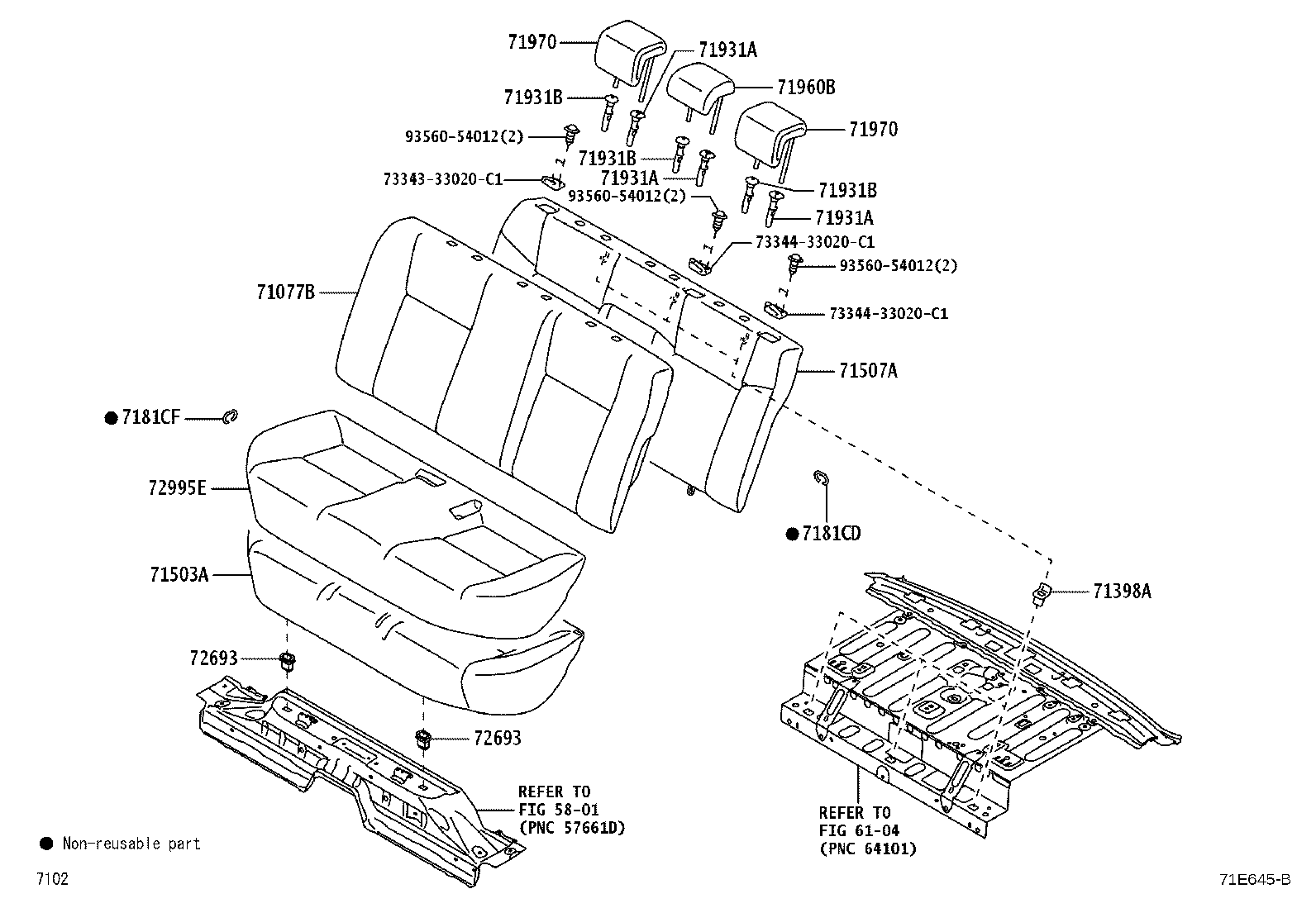 71033-BZ100 LEG SUB-ASSY, REAR SEAT CUSHION product image