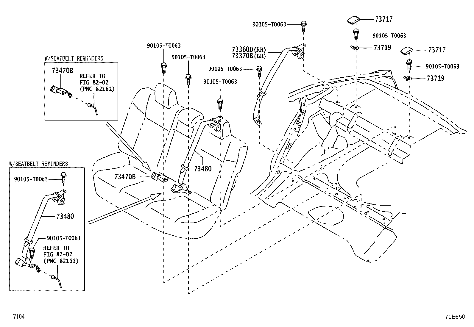 73360-BZ481-C1 BELT ASSY, REAR SEAT, OUTER RH product image