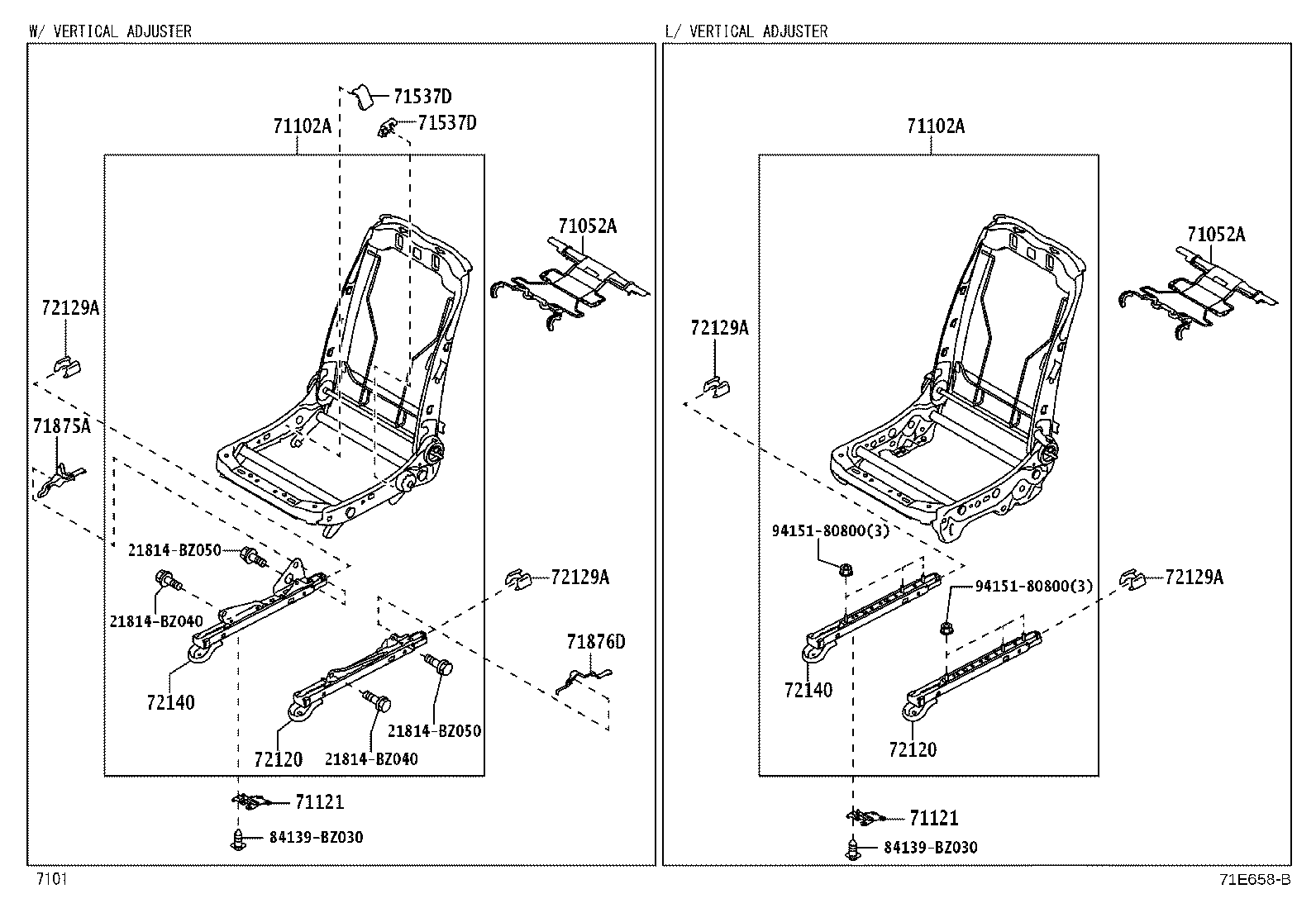 71121-BZ090 BRACKET, FRONT SEAT CUSHION, LH product image