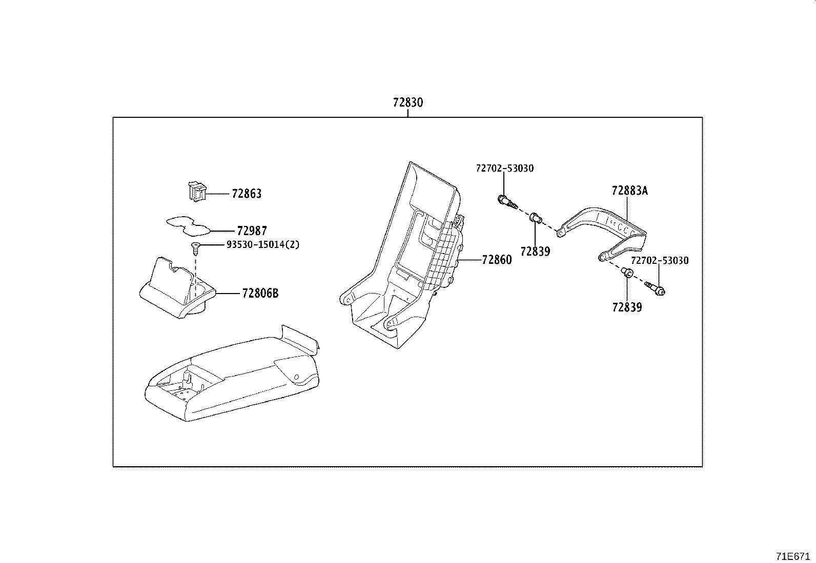 71507-30341 PAD, CENTER SEAT BACK product image