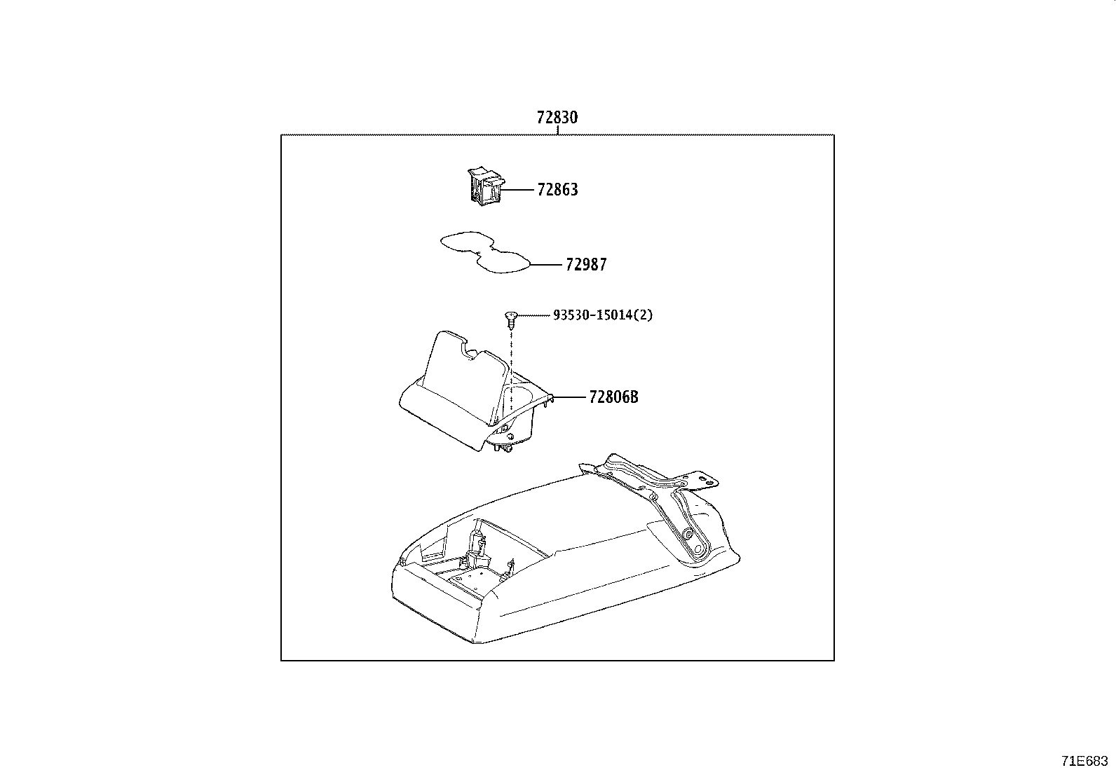 71017-30880 FRAME SUB-ASSY, REAR SEAT BACK, RH product image
