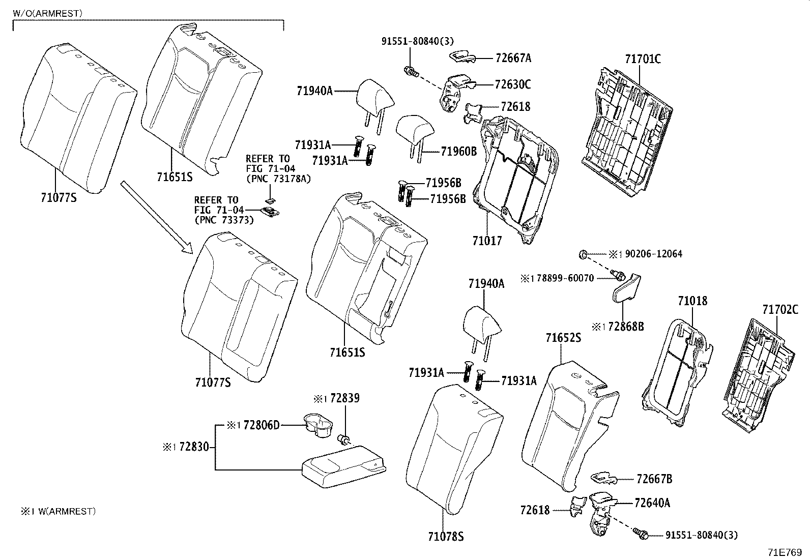 71017-16290 FRAME SUB-ASSY, REAR SEAT BACK, RH product image