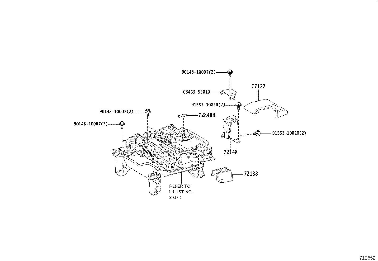 71012-52020 FRAME SUB-ASSY, FRONT SEAT CUSHION, LH product image