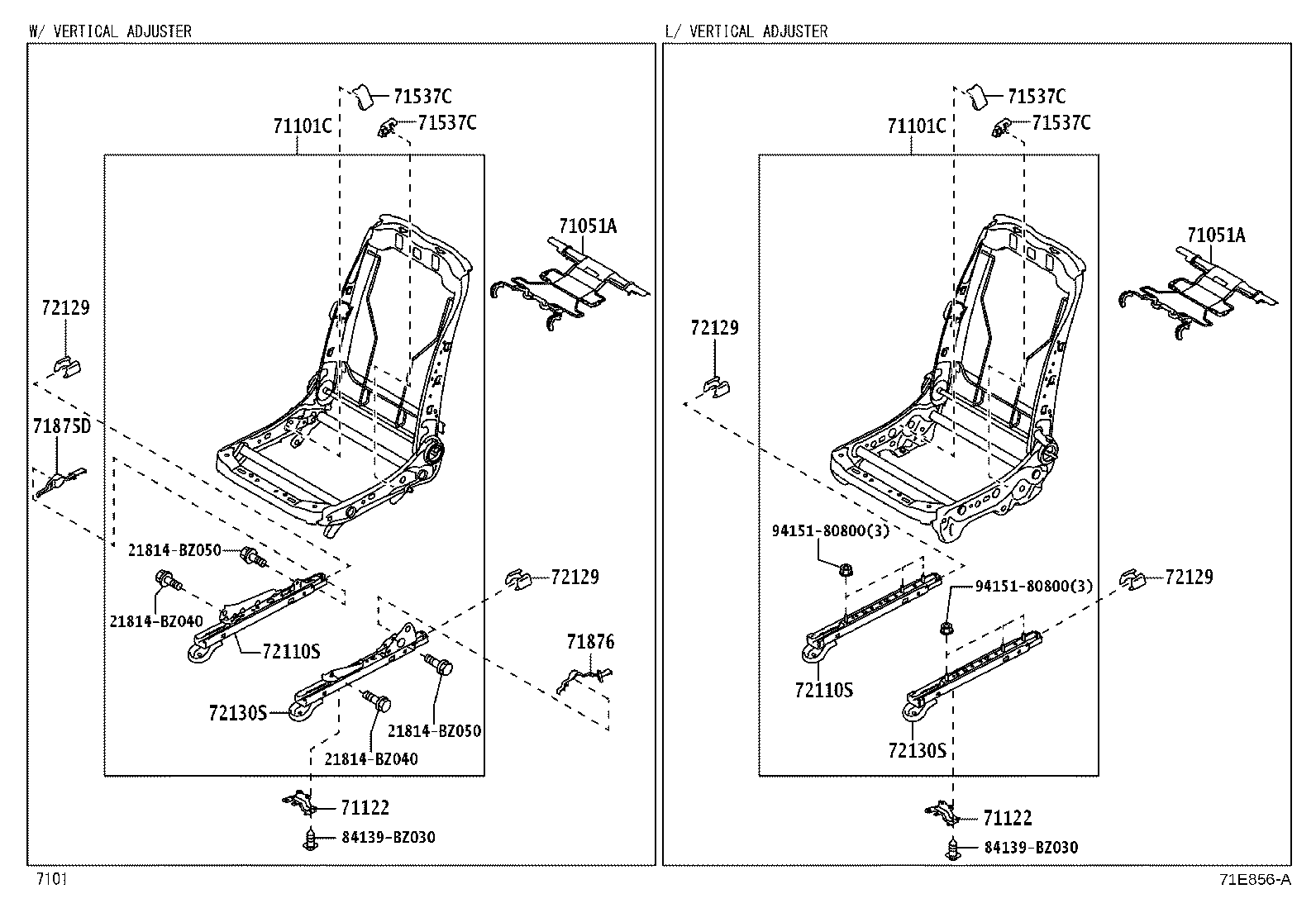 71121-BZ090 BRACKET, FRONT SEAT CUSHION, LH product image