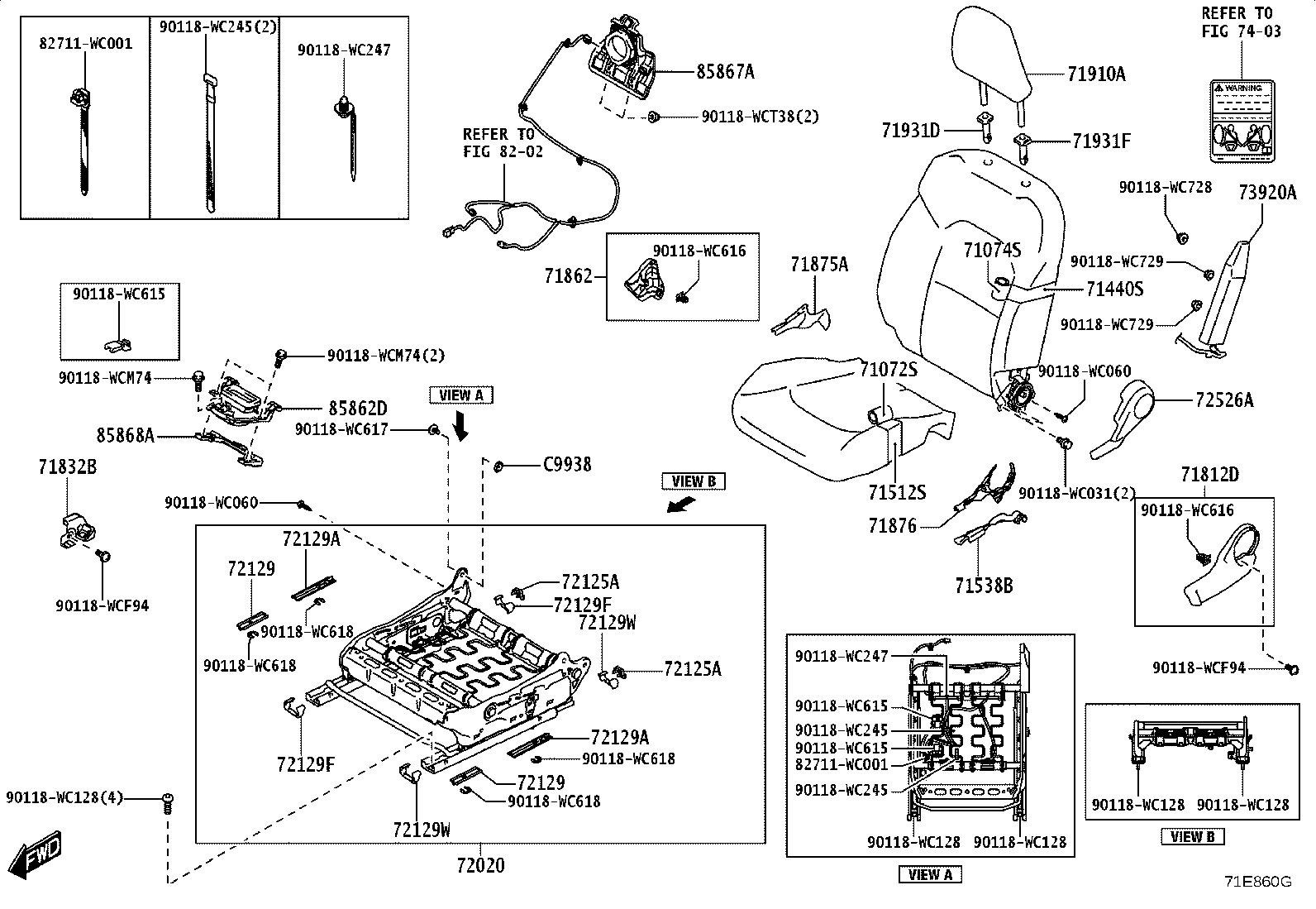 71512-WC006 PAD, FRONT SEAT CUSHION, RH(FOR SEPARATE TYPE) product image