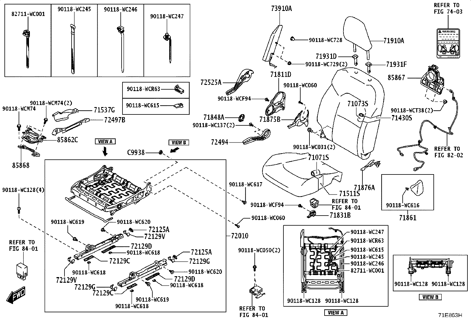 71512-WC006 PAD, FRONT SEAT CUSHION, RH(FOR SEPARATE TYPE) product image