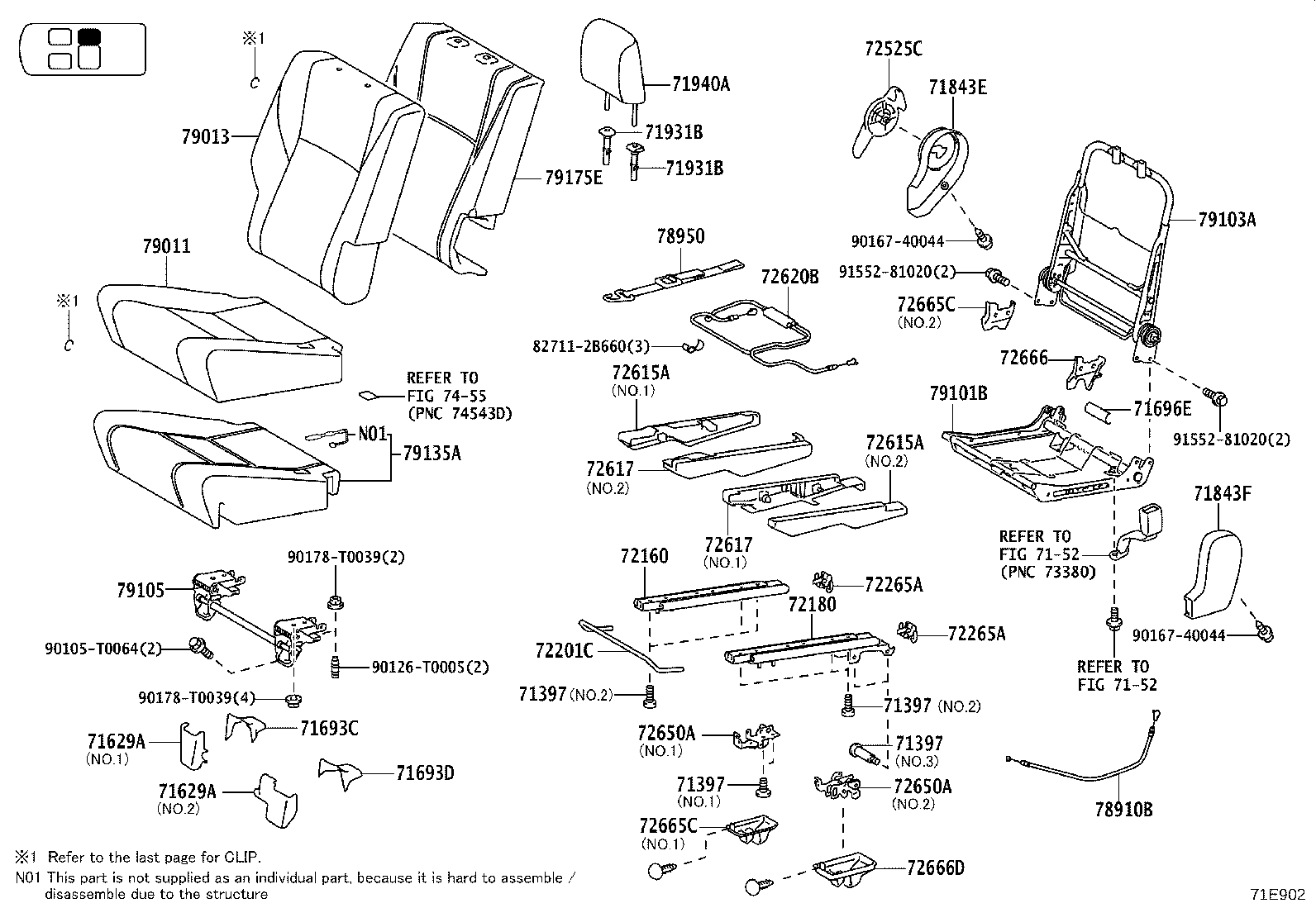 79101-0K720 FRAME SUB-ASSY, NO.1 SEAT CUSHION, RH product image
