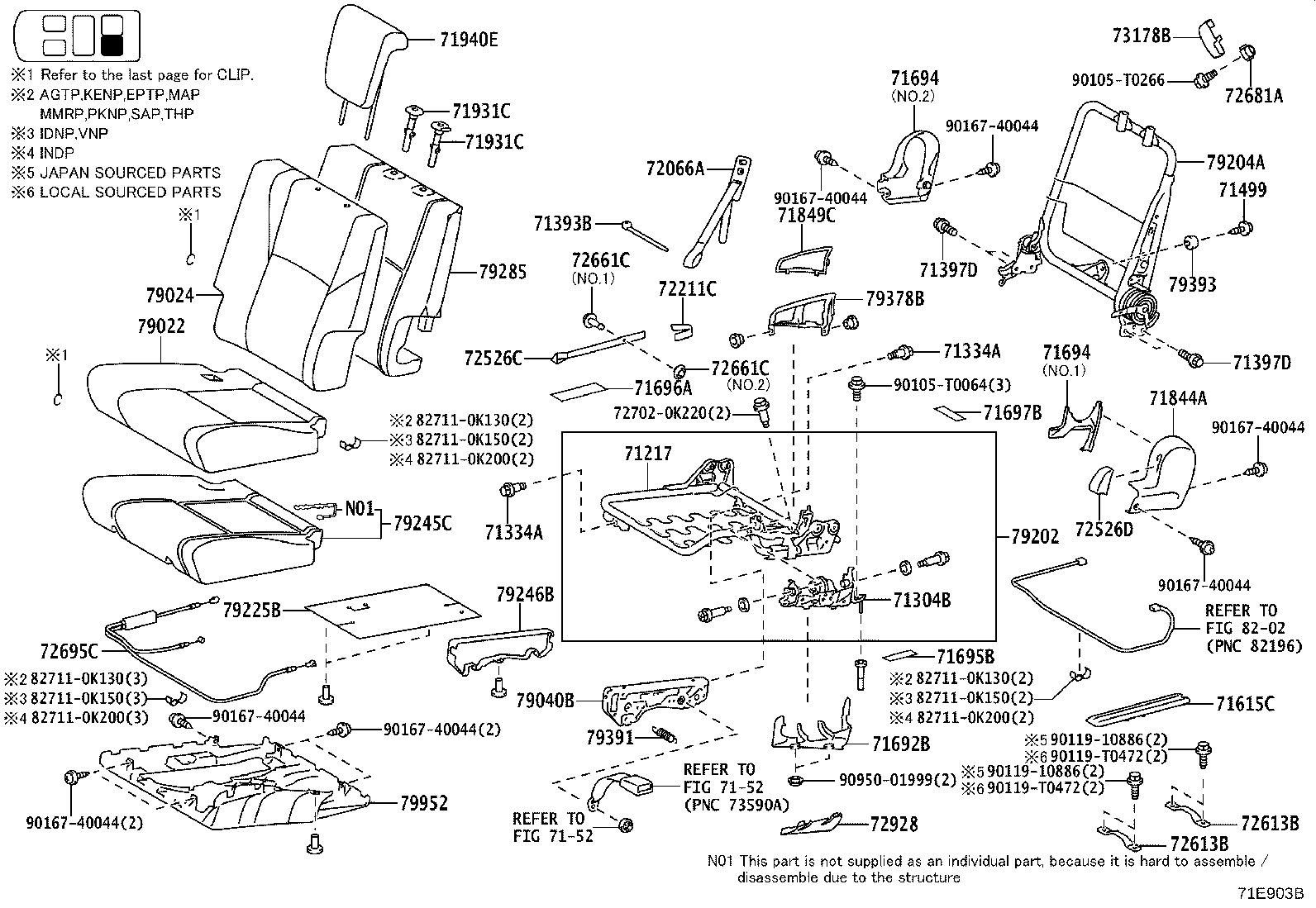 79101-0K720 FRAME SUB-ASSY, NO.1 SEAT CUSHION, RH product image
