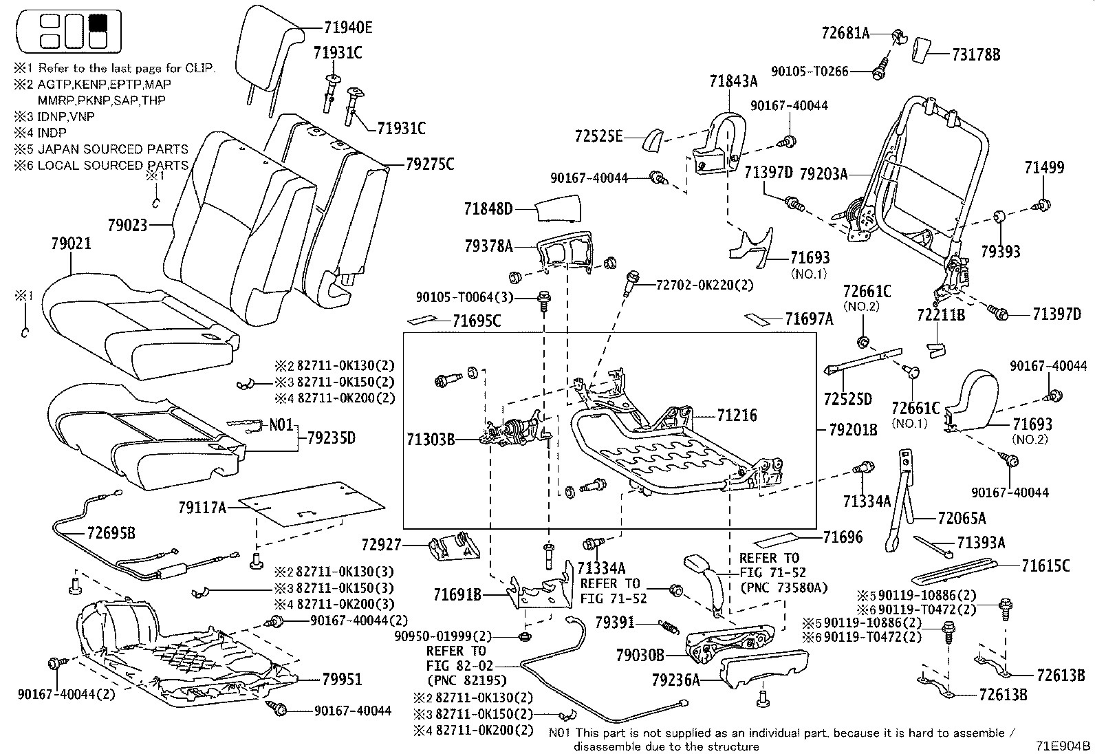 79101-0K720 FRAME SUB-ASSY, NO.1 SEAT CUSHION, RH product image
