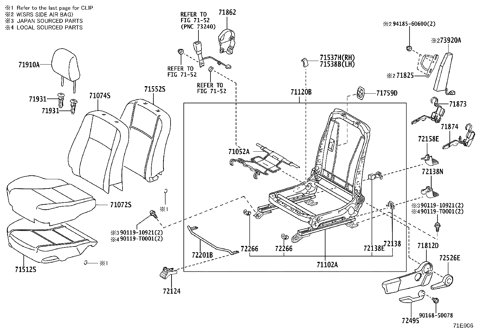 79021-0KB10 COVER SUB-ASSY, NO.2 SEAT CUSHION, RH product image