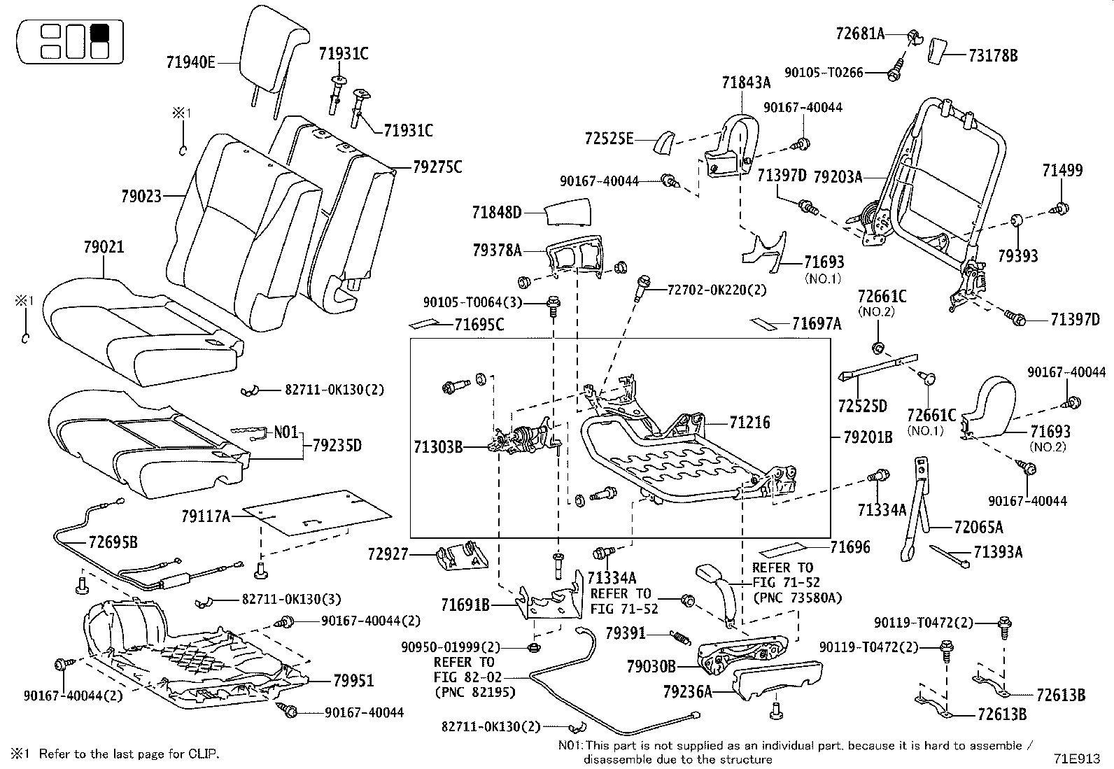 79021-0KB10 COVER SUB-ASSY, NO.2 SEAT CUSHION, RH product image