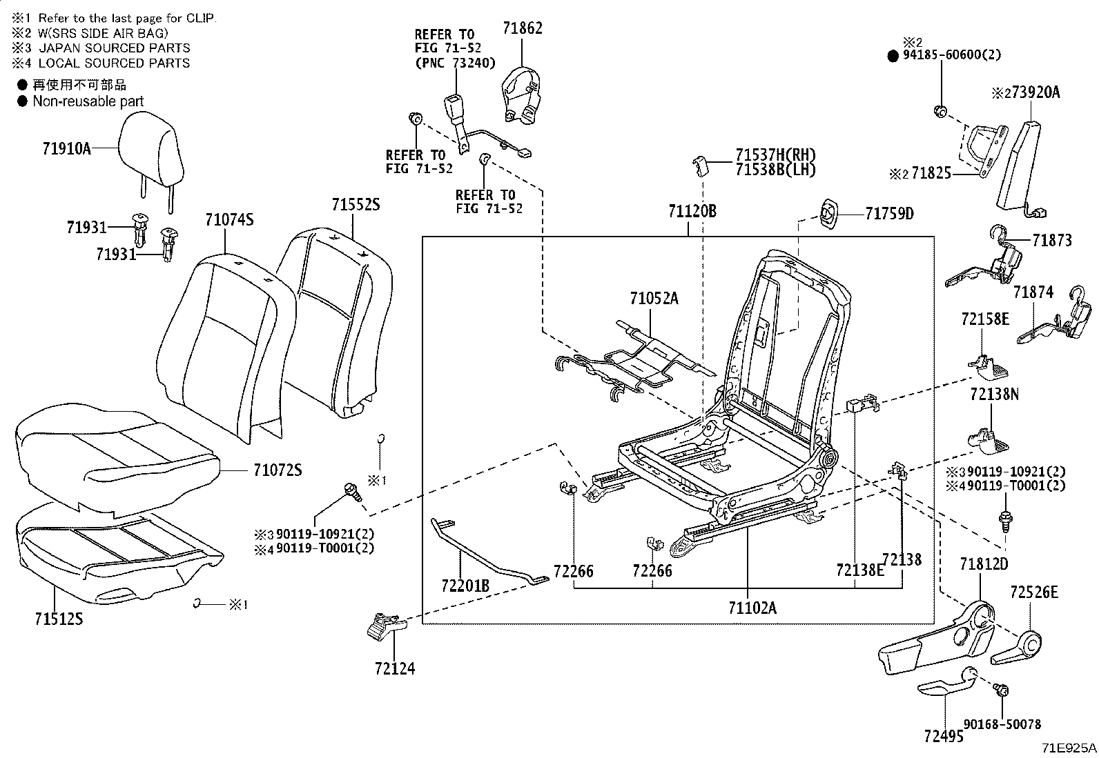 71027-0K450 COVER, FRONT SEAT BACK, RH(FOR SEPARATE TYPE) product image