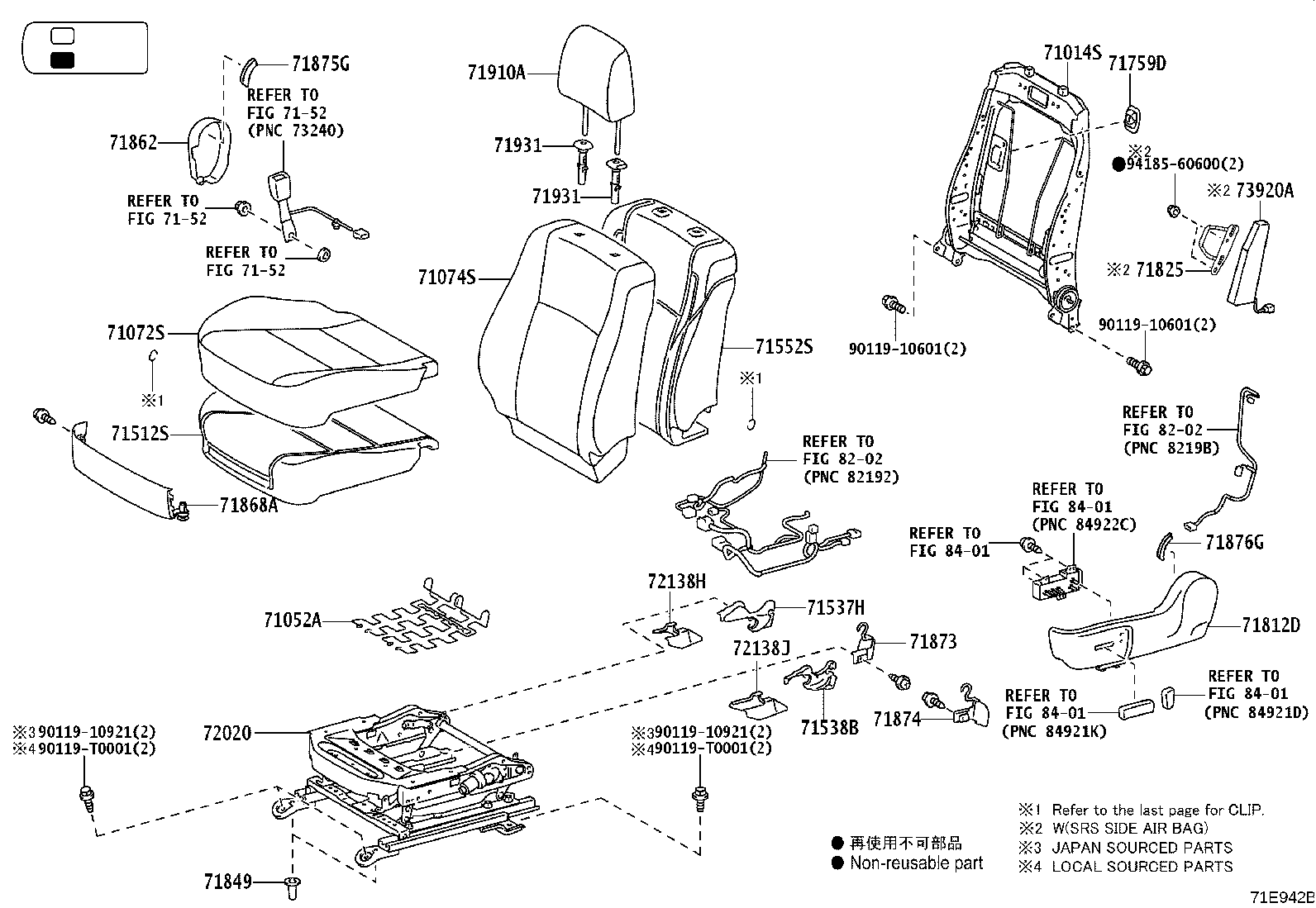 71027-0K450 COVER, FRONT SEAT BACK, RH(FOR SEPARATE TYPE) product image