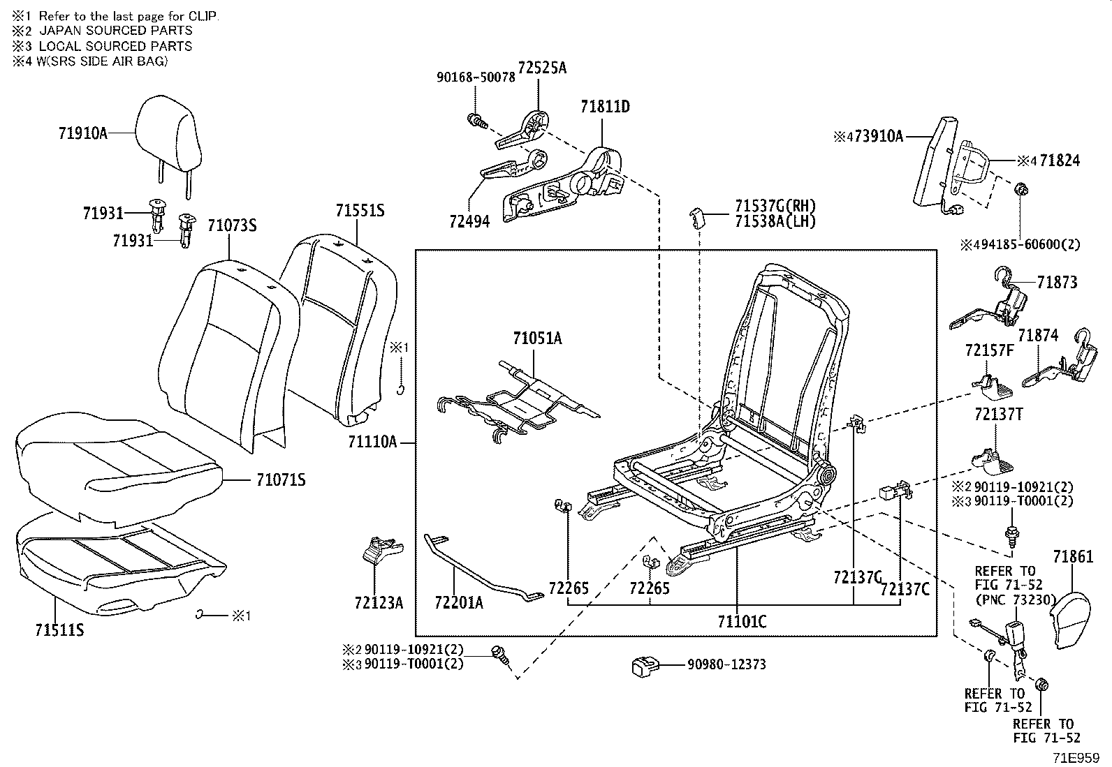 71502-YP040 PAD, FRONT SEAT CUSHION, LH (FOR SEPARATE TYPE) product image