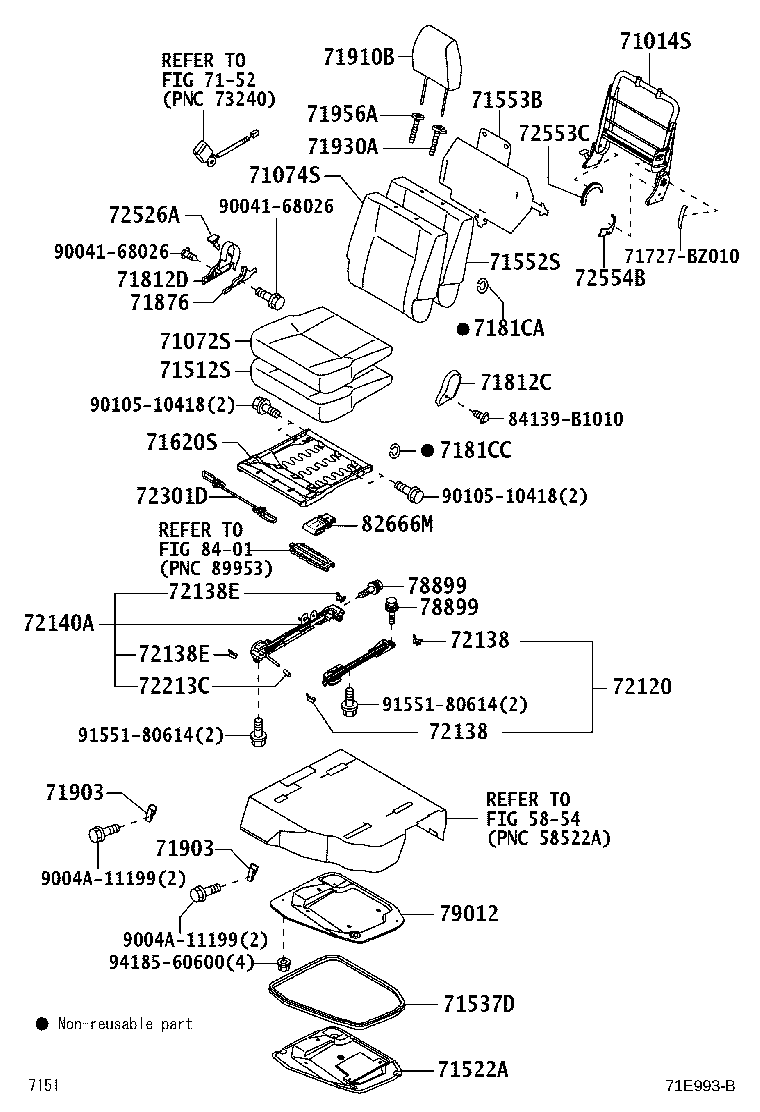 71502-BZ520 PAD, FRONT SEAT CUSHION, LH (FOR SEPARATE TYPE) product image