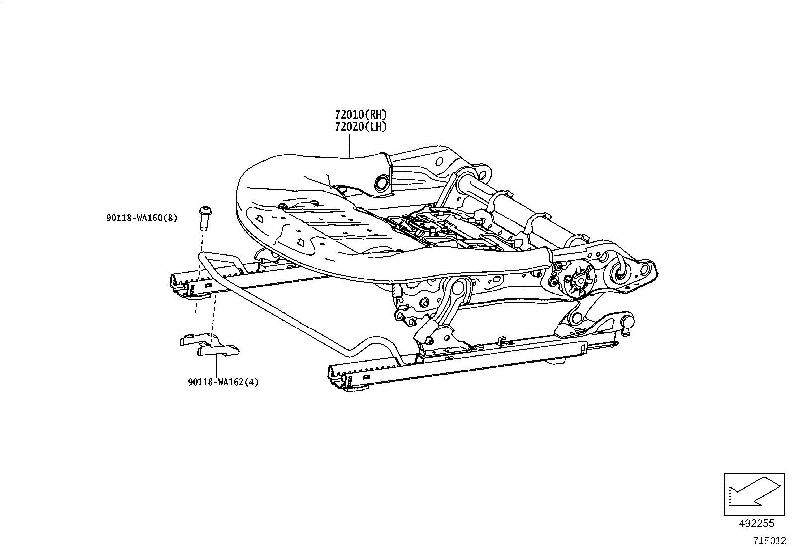71071-WAA18 COVER, FRONT SEAT CUSHION, RH(FOR SEPARATE TYPE) product image