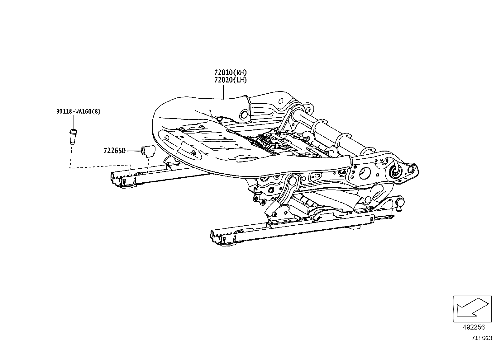 71071-WAA18 COVER, FRONT SEAT CUSHION, RH(FOR SEPARATE TYPE) product image