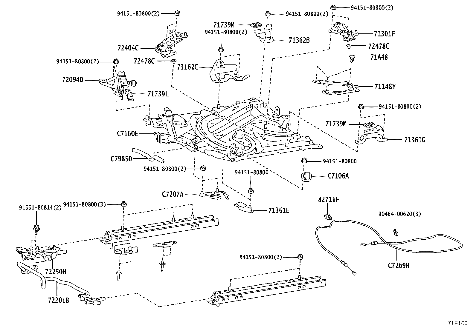 71502-D1010 PAD, FRONT SEAT CUSHION, LH (FOR SEPARATE TYPE) product image