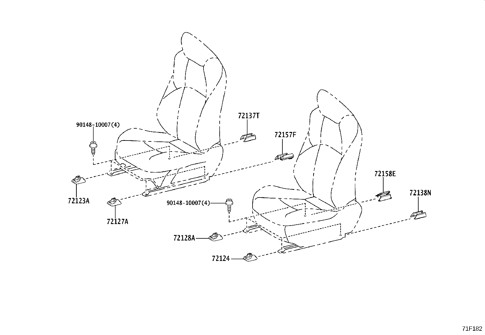 71184-46010 SUPPORT, FRONT SEAT BACK, RH NO.2 product image
