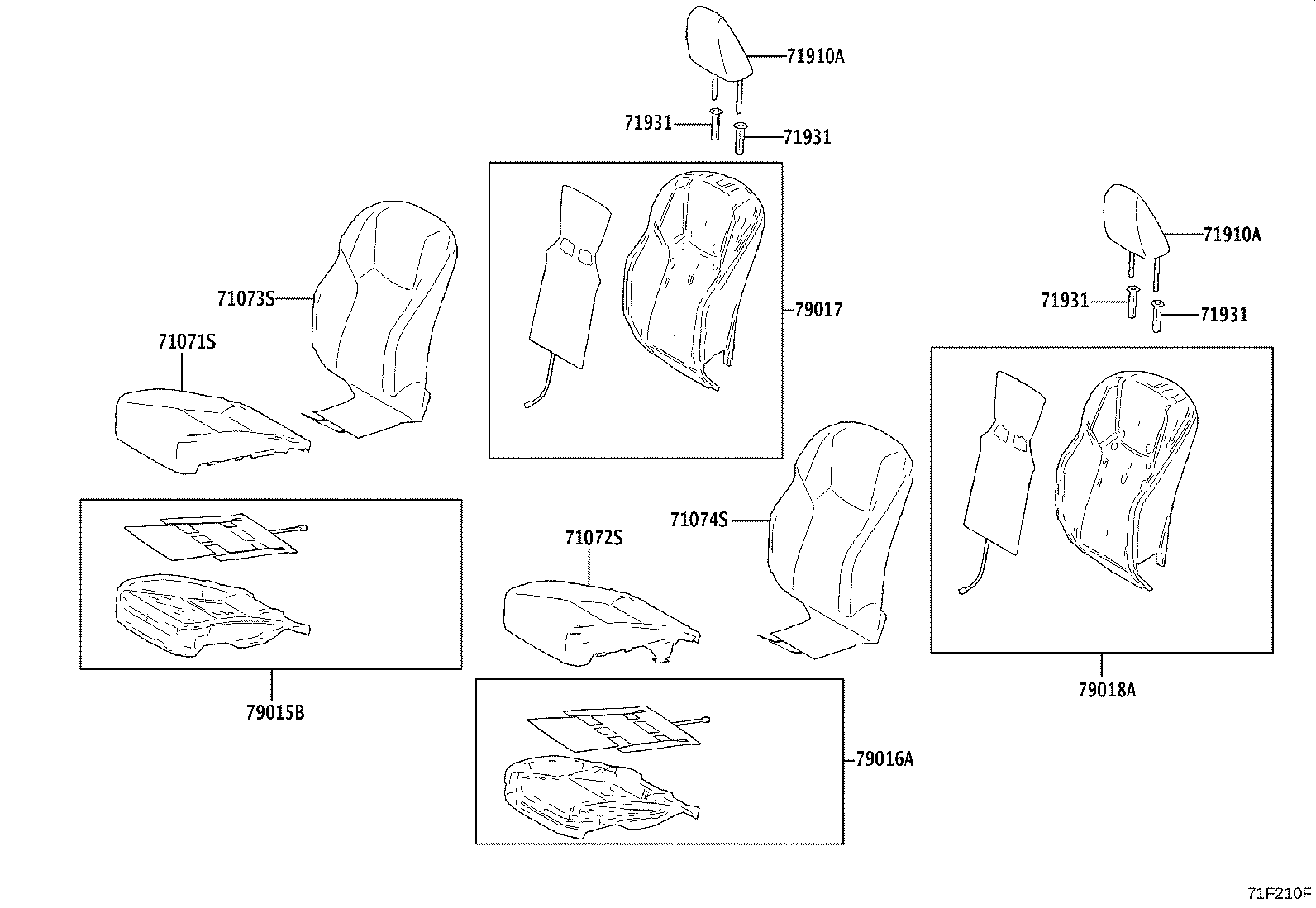 Toyota 71073-46410-J1 COVER, FRONT SEAT BACK, RH(FOR SEPARATE TYPE)