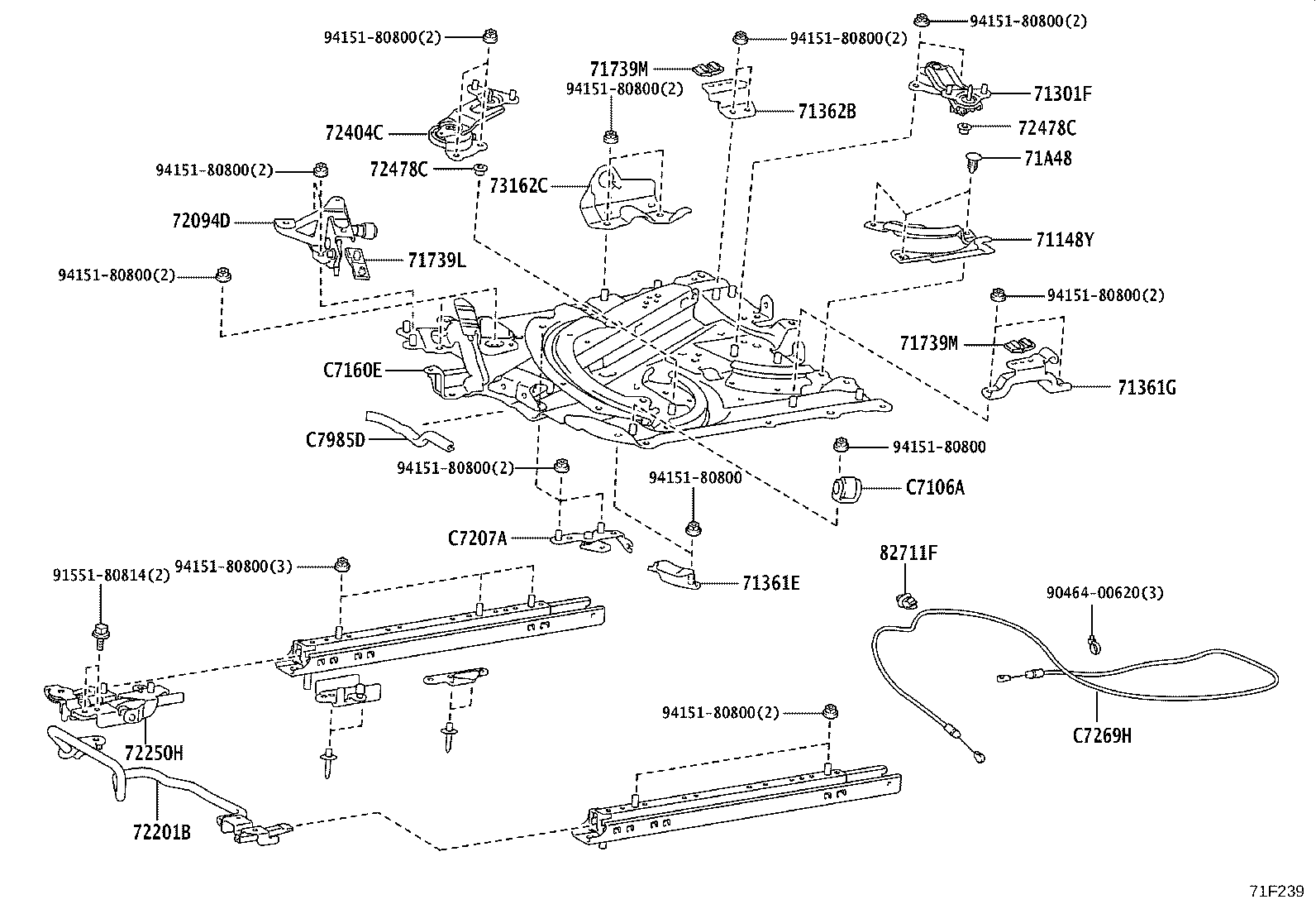 71502-47060 PAD, FRONT SEAT CUSHION, LH (FOR SEPARATE TYPE) product image