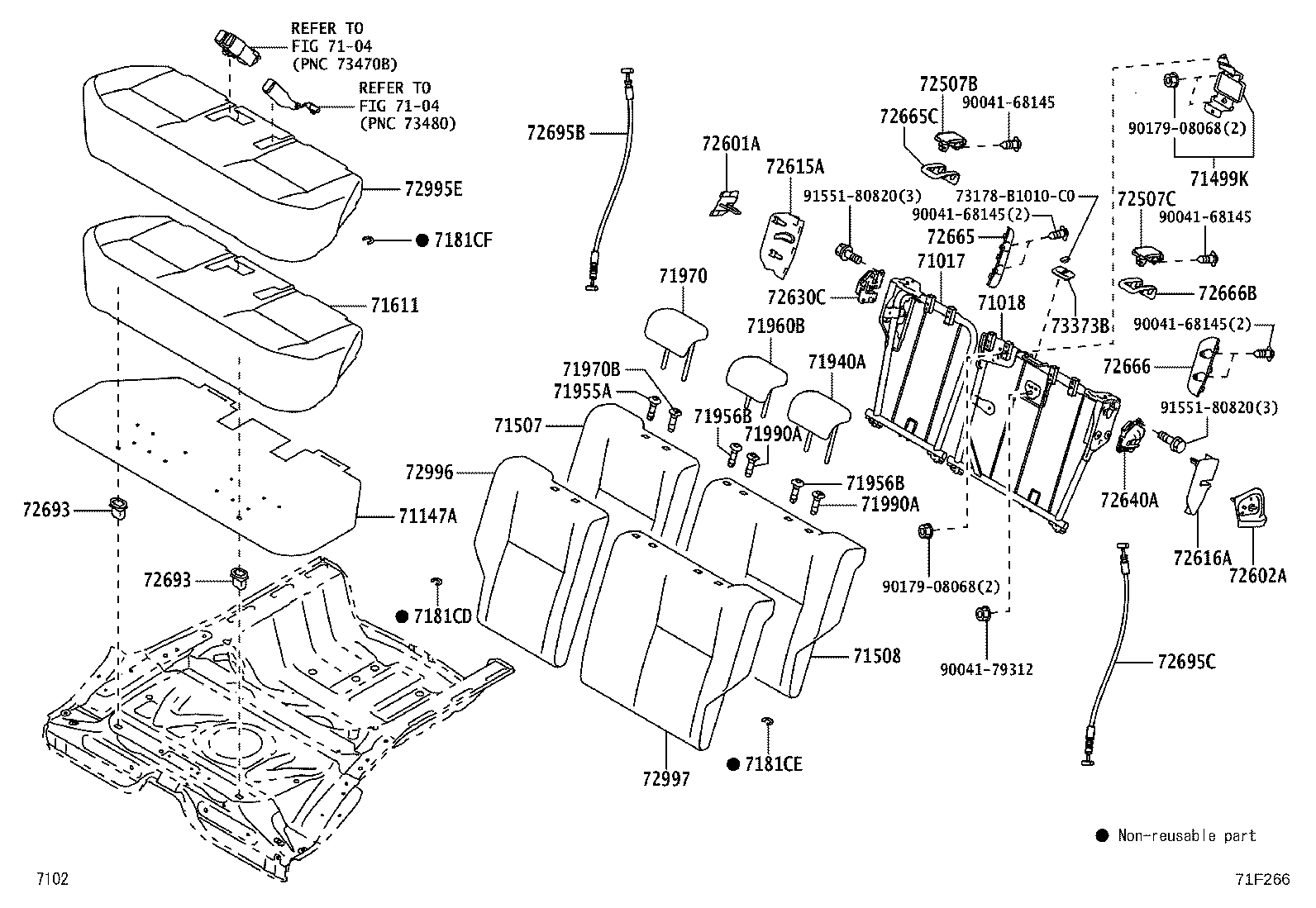 71017-B1180 FRAME SUB-ASSY, REAR SEAT BACK, RH product image