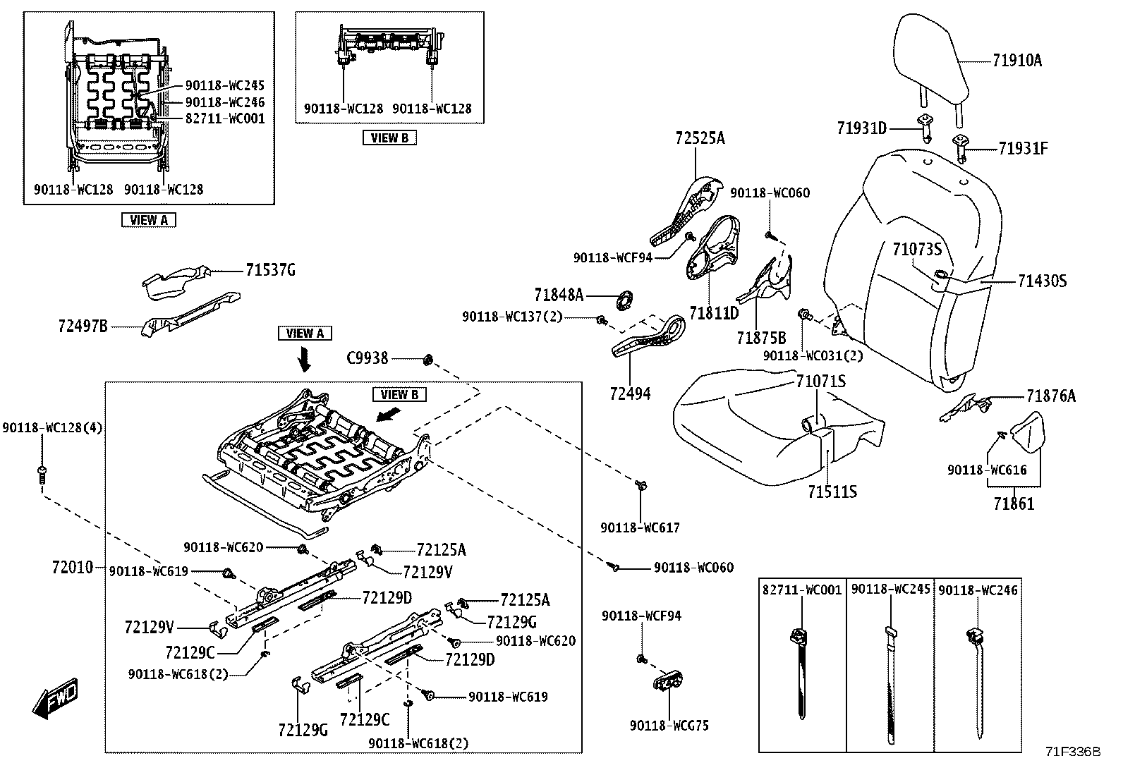 72010-WC012 ADJUSTER ASSY, FRONT SEAT, RH product image