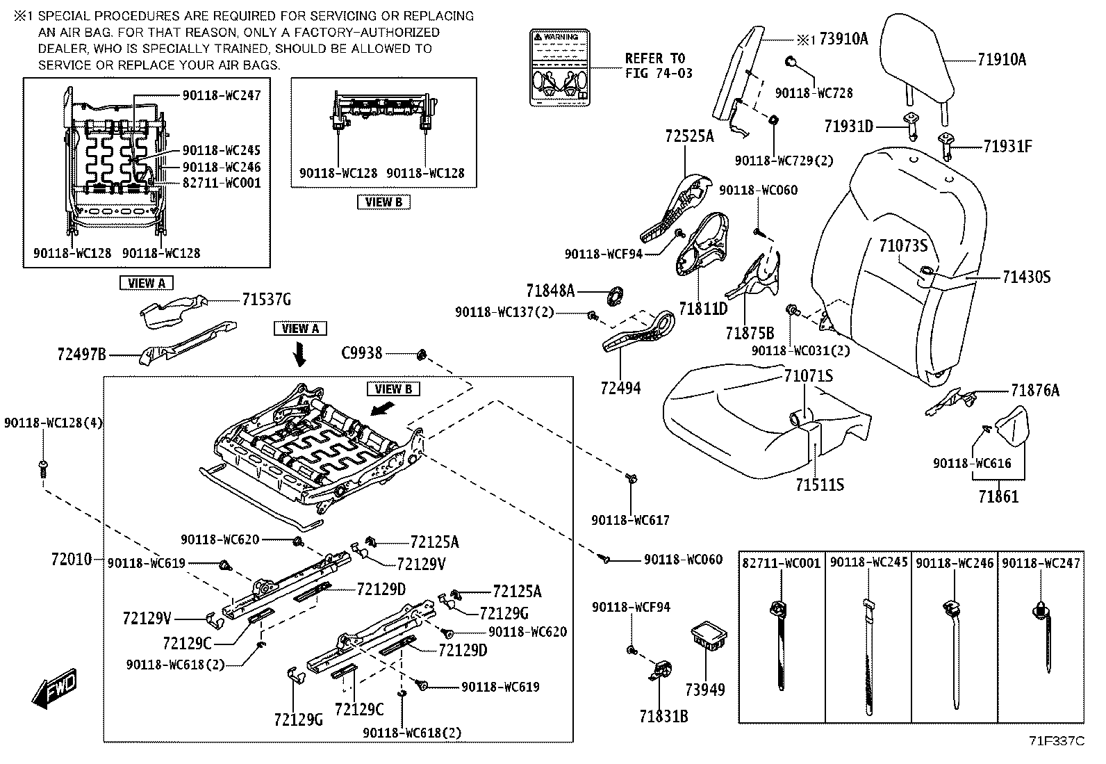 72010-WC012 ADJUSTER ASSY, FRONT SEAT, RH product image