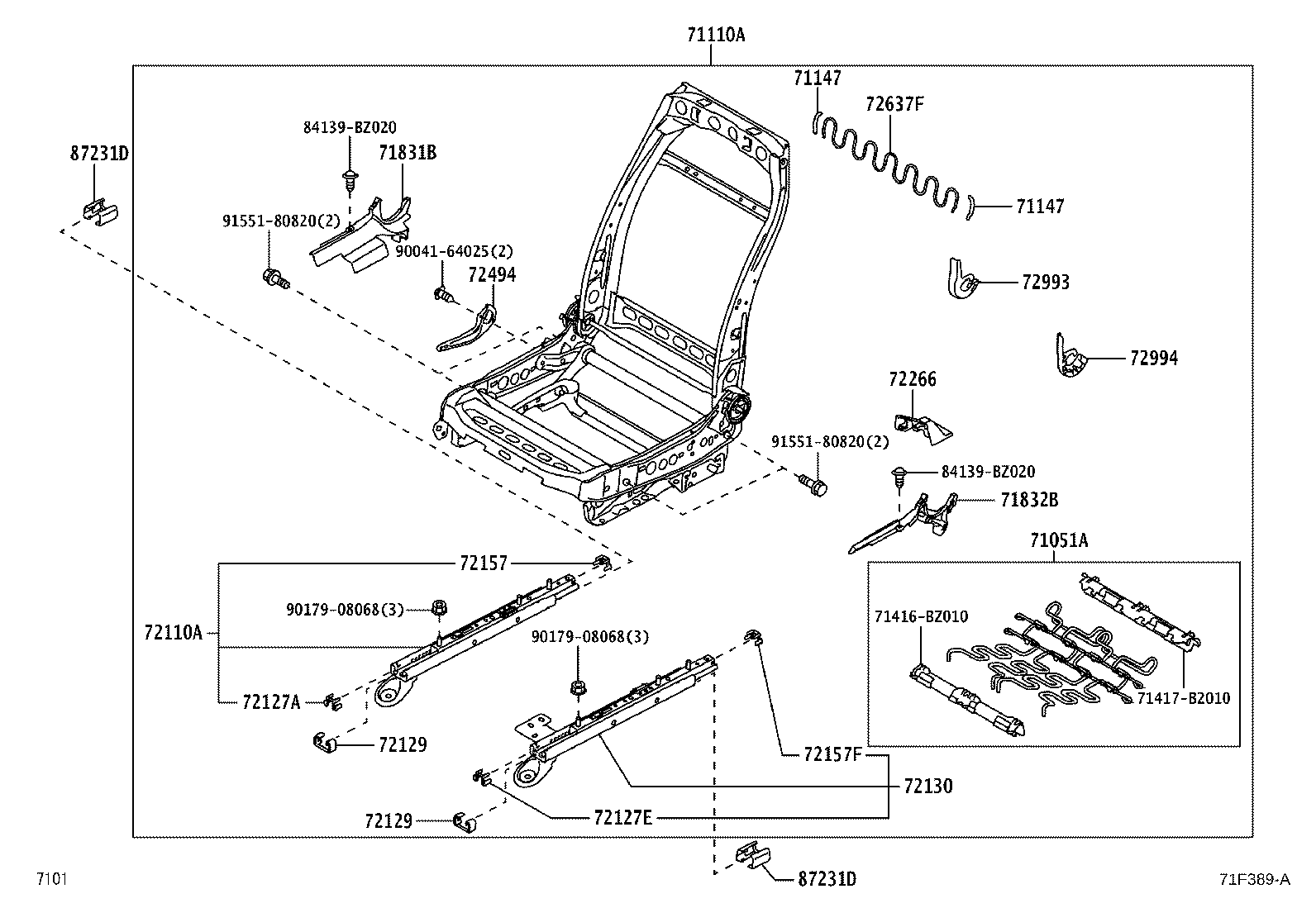 71502-BZ580 PAD SUB-ASSY, FRONT SEAT CUSHION, LH product image