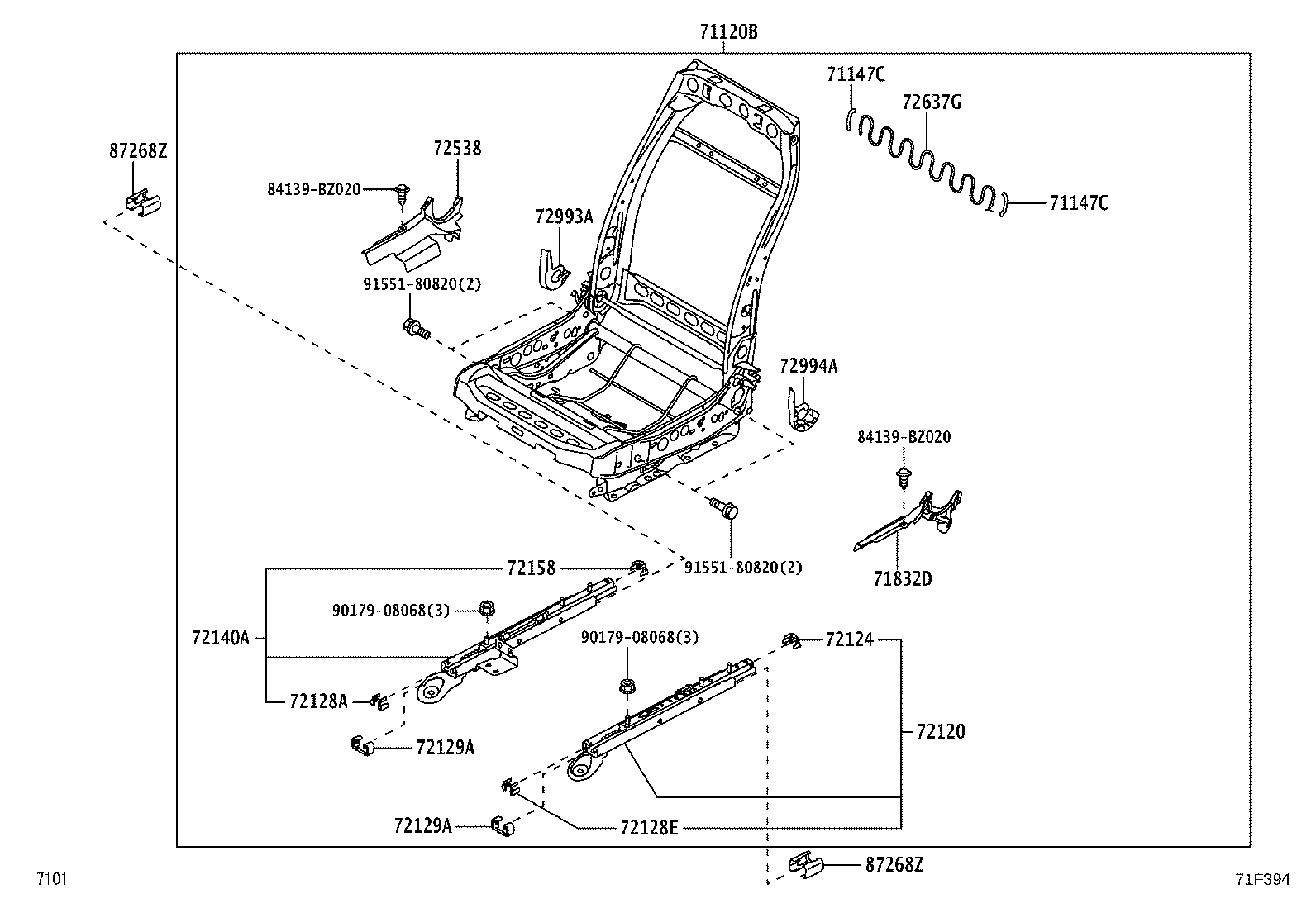 71502-BZ580 PAD SUB-ASSY, FRONT SEAT CUSHION, LH product image