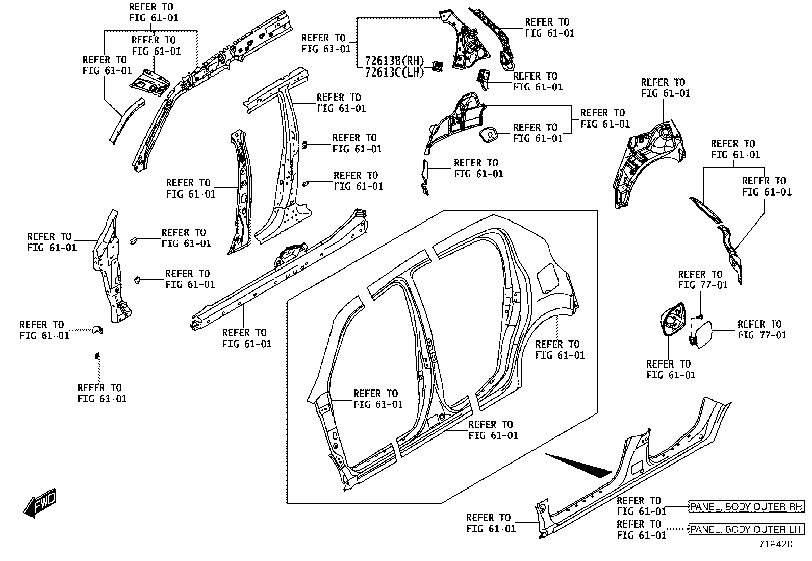 71017-WC012 FRAME SUB-ASSY, REAR SEAT BACK, RH product image