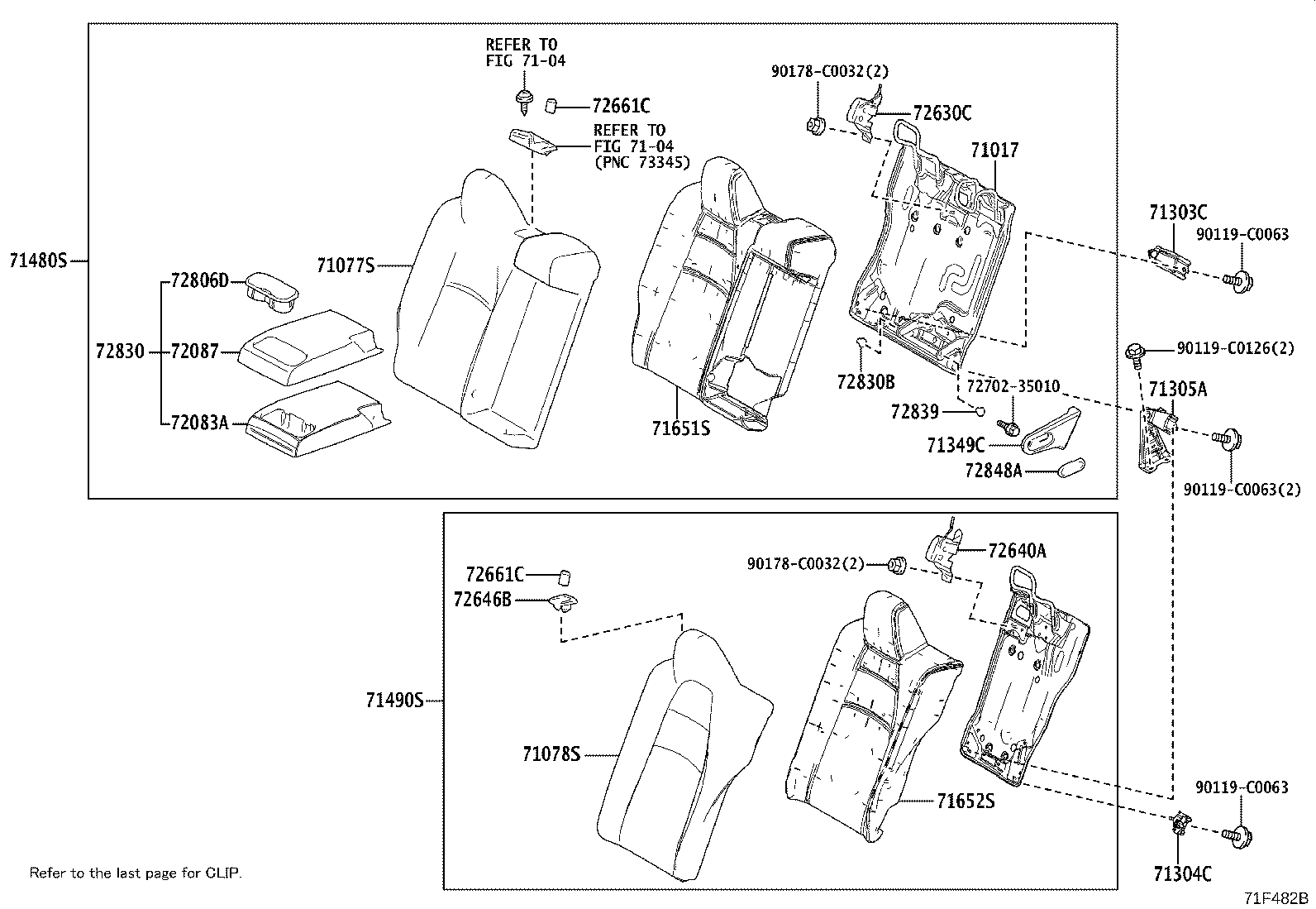 71033-02090 LEG SUB-ASSY, REAR SEAT CUSHION product image