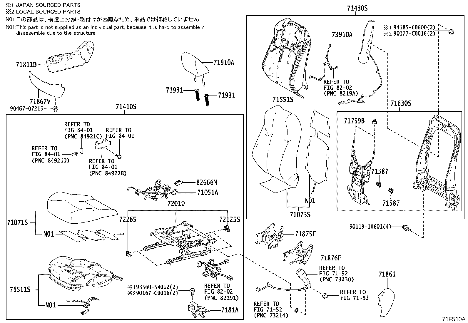 71033-0R060 LEG SUB-ASSY, REAR SEAT CUSHION product image
