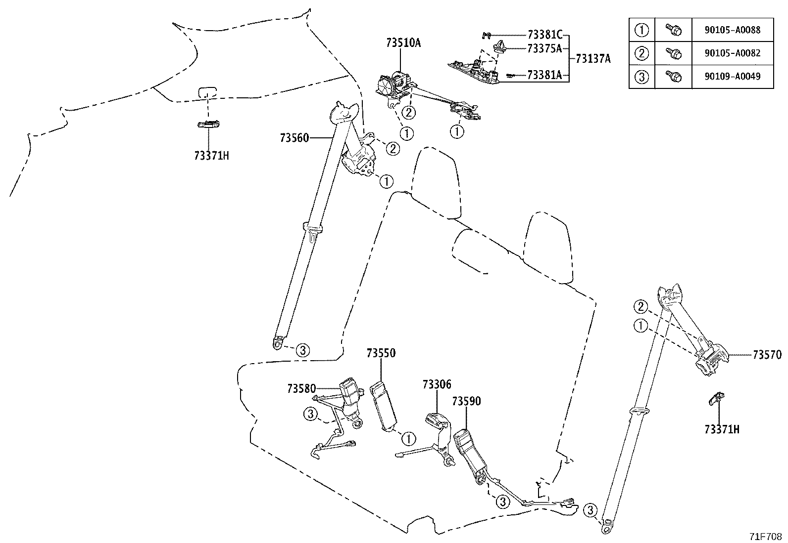 73023-02080-B0 PLATE SUB-ASSY, FRONT SHOULDER BELT ANCHOR, RH product image