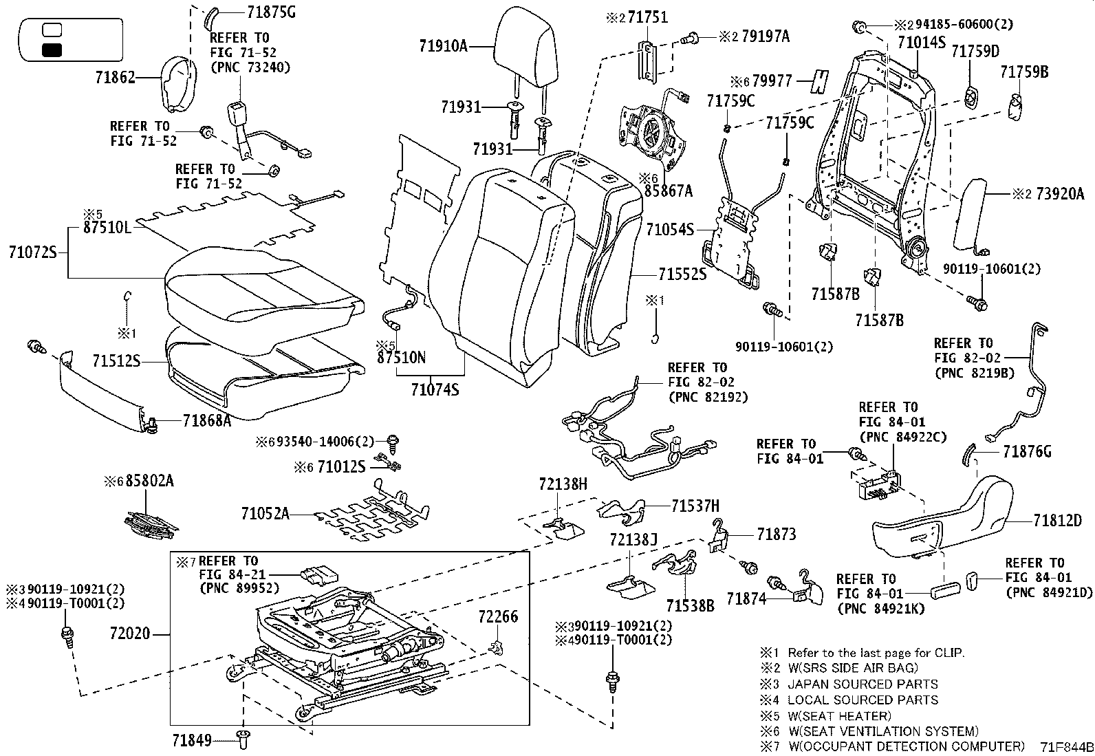 71502-YP090 PAD, FRONT SEAT CUSHION, LH (FOR SEPARATE TYPE) product image
