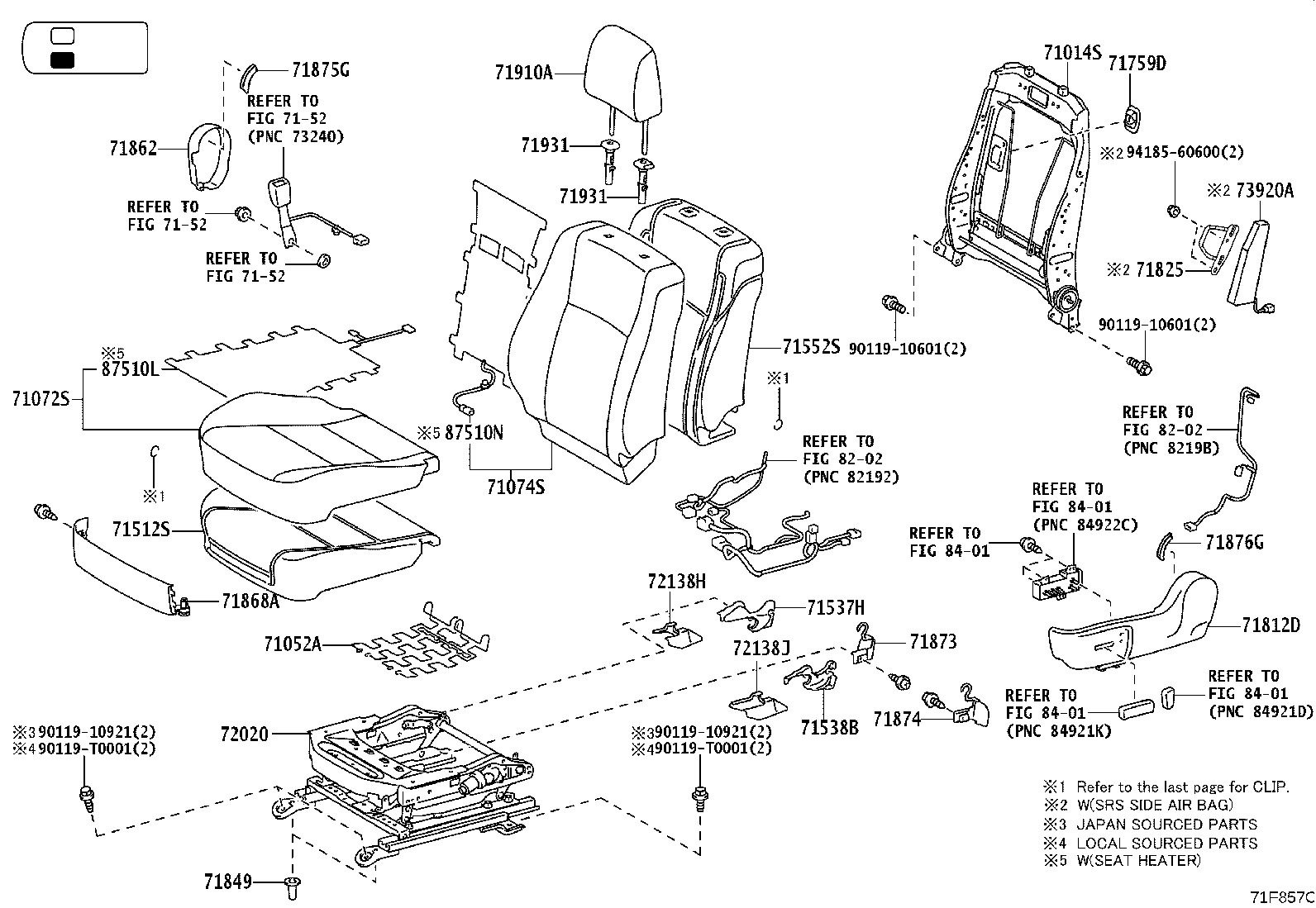 90467-05147-C0 CLIP(FOR REAR SEAT CUSHION COVER) product image