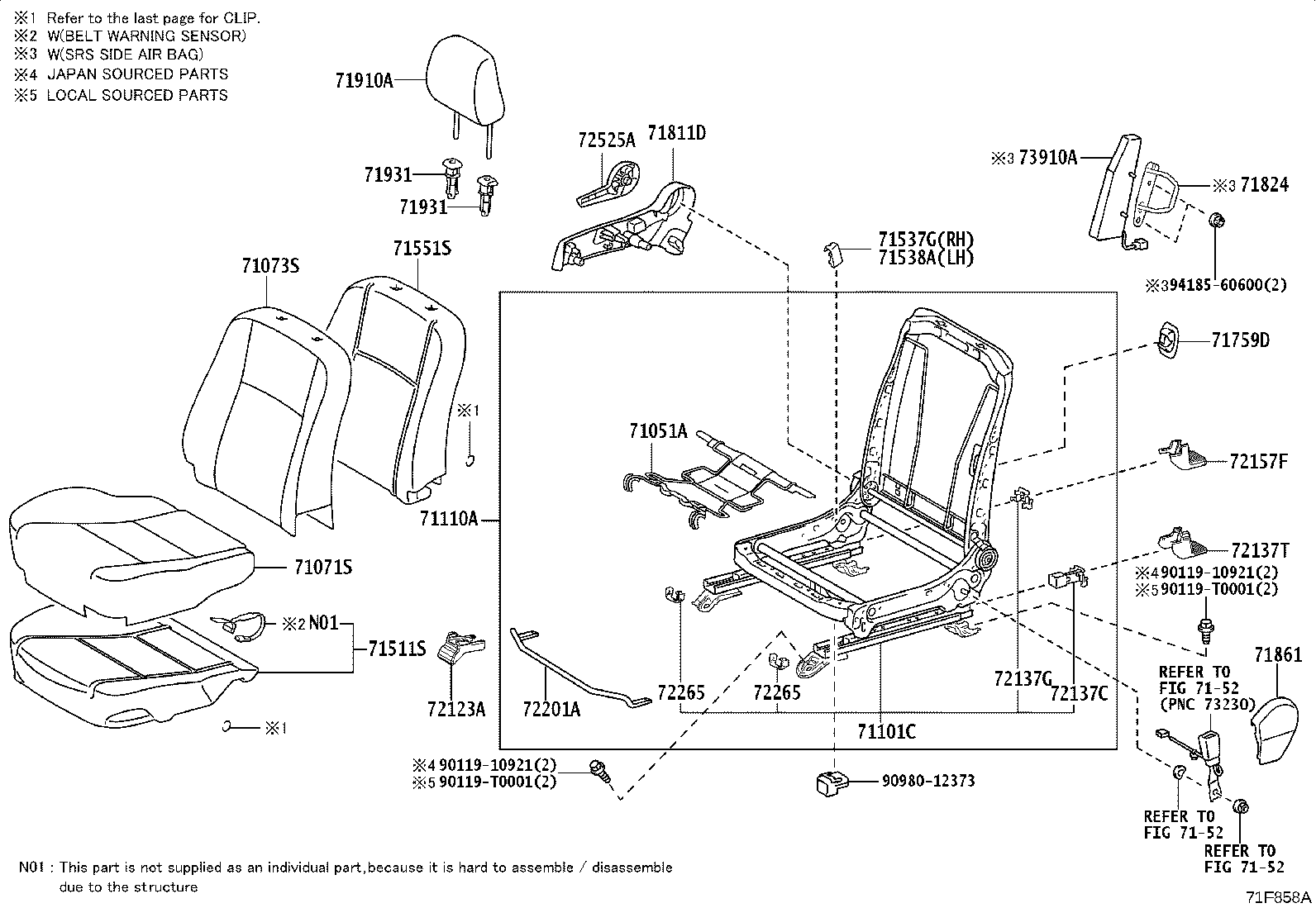 90467-05147-C0 CLIP(FOR REAR SEAT CUSHION COVER) product image